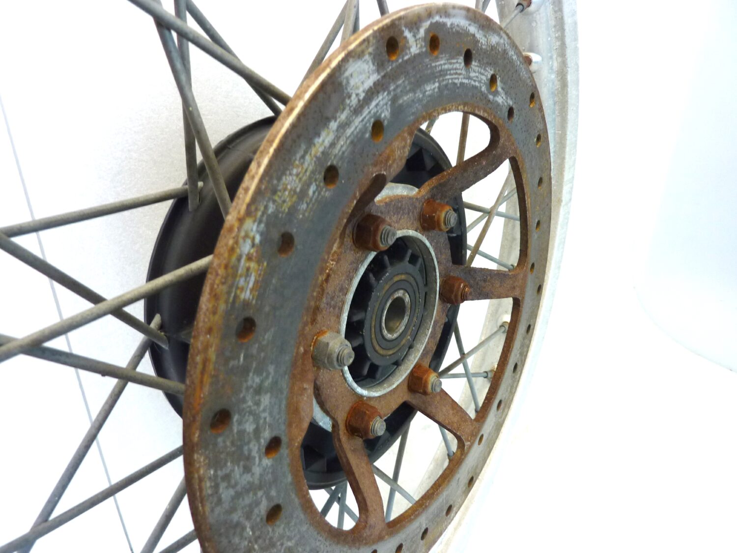 Cerchio anteriore Guzzi TT V35 V65 350 650 TT Akront 21 x 1,6 36 TC 664 ruota con disco spesso 5 mm - immagine 6