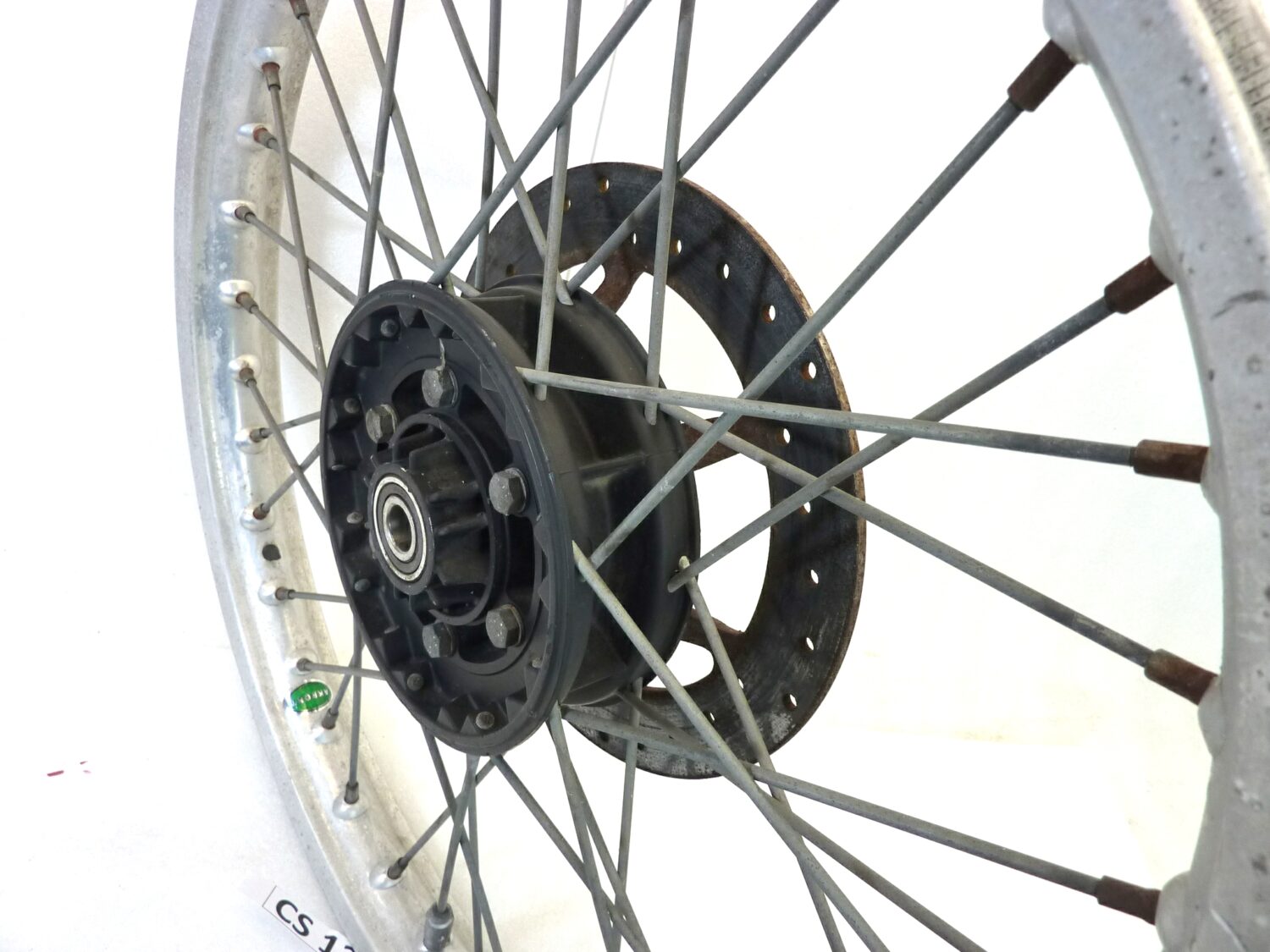 Cerchio anteriore Guzzi TT V35 V65 350 650 TT Akront 21 x 1,6 36 TC 664 ruota con disco spesso 5 mm - immagine 9