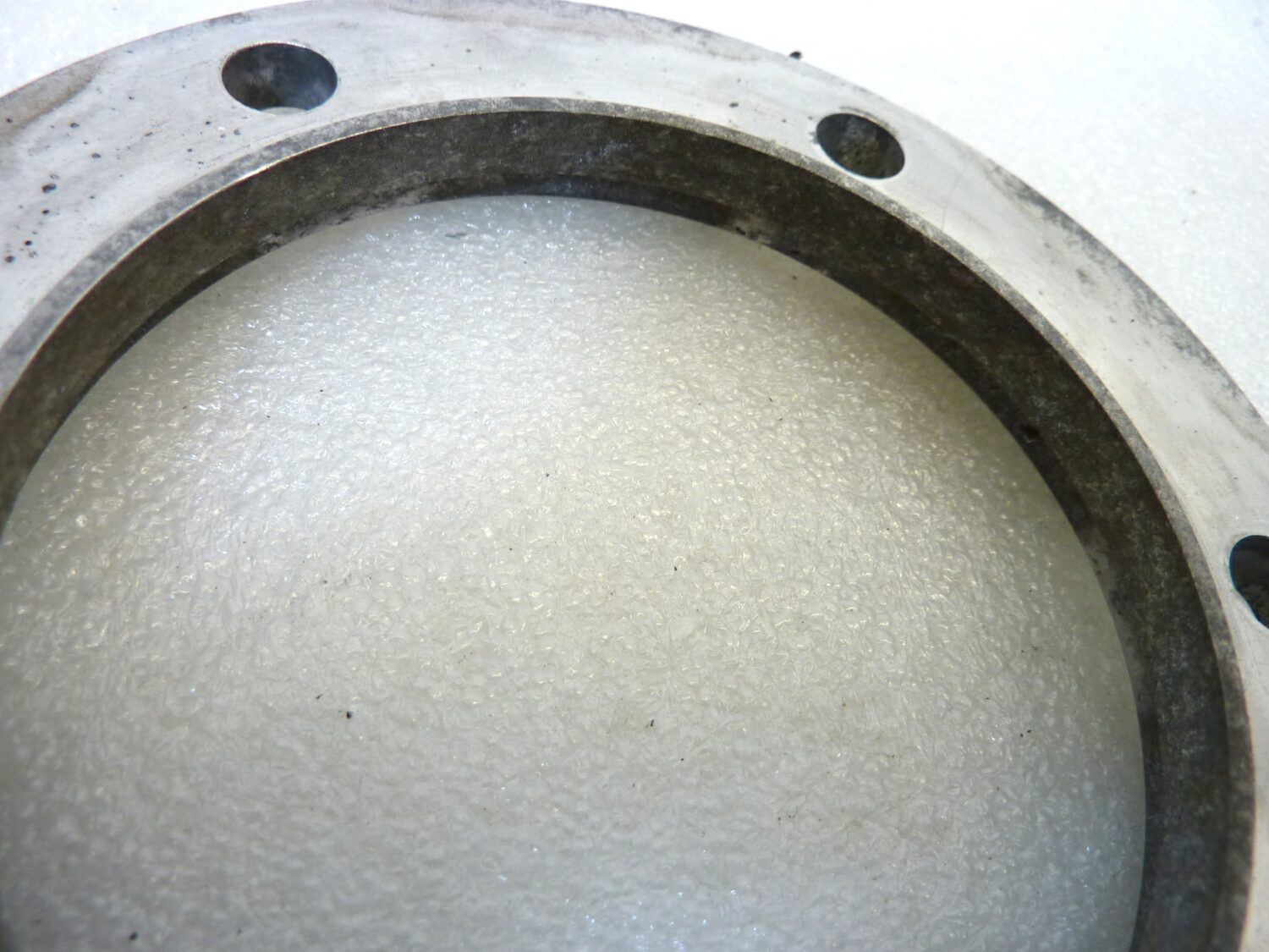 Flangia distanziale Guzzi 6 fori diam est 120 mm diam interno 75 mm spessore 8 mm - immagine 5