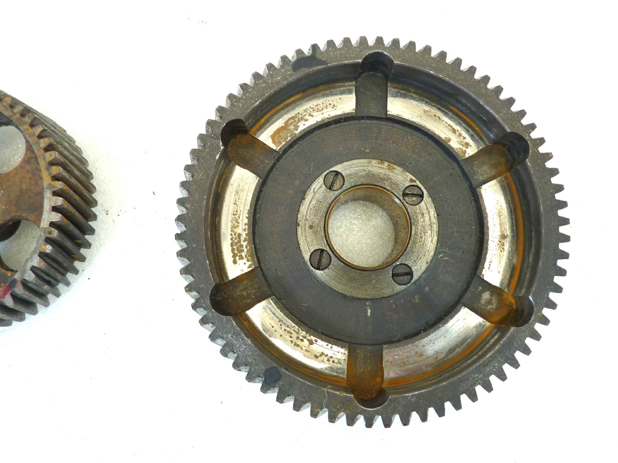 Ingranaggi frizione Guzzi Stornello pompa olio 55147700, pignone motore 55070225, trasmissione 55081100, distribuzione 55040500, libero avviamento 55266400, piattello 55266900, corpo fisso 55081600 - immagine 16