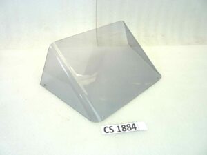 Plexiglass moto epoca vari modelli larghezza anteriore 25 cm posteriore 36 cm lungh tot 23 cm altezza massima 12 cm