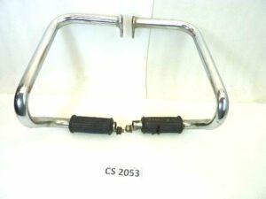Staffe laterali paraborse Guzzi con pedana poggiapiedi diam 25 mm interasse fori attacchi 25 cm