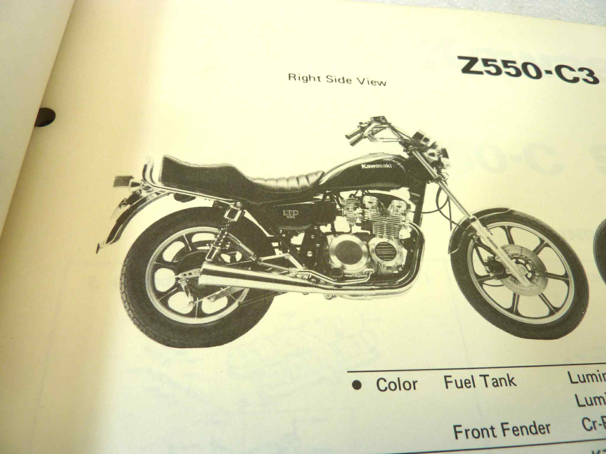 Catalogo parti ricambio Kawasaki Z550 C LTD ricambi ORIGINALE eng Parts Catalog dim 26 x 18,4 cm - immagine 5