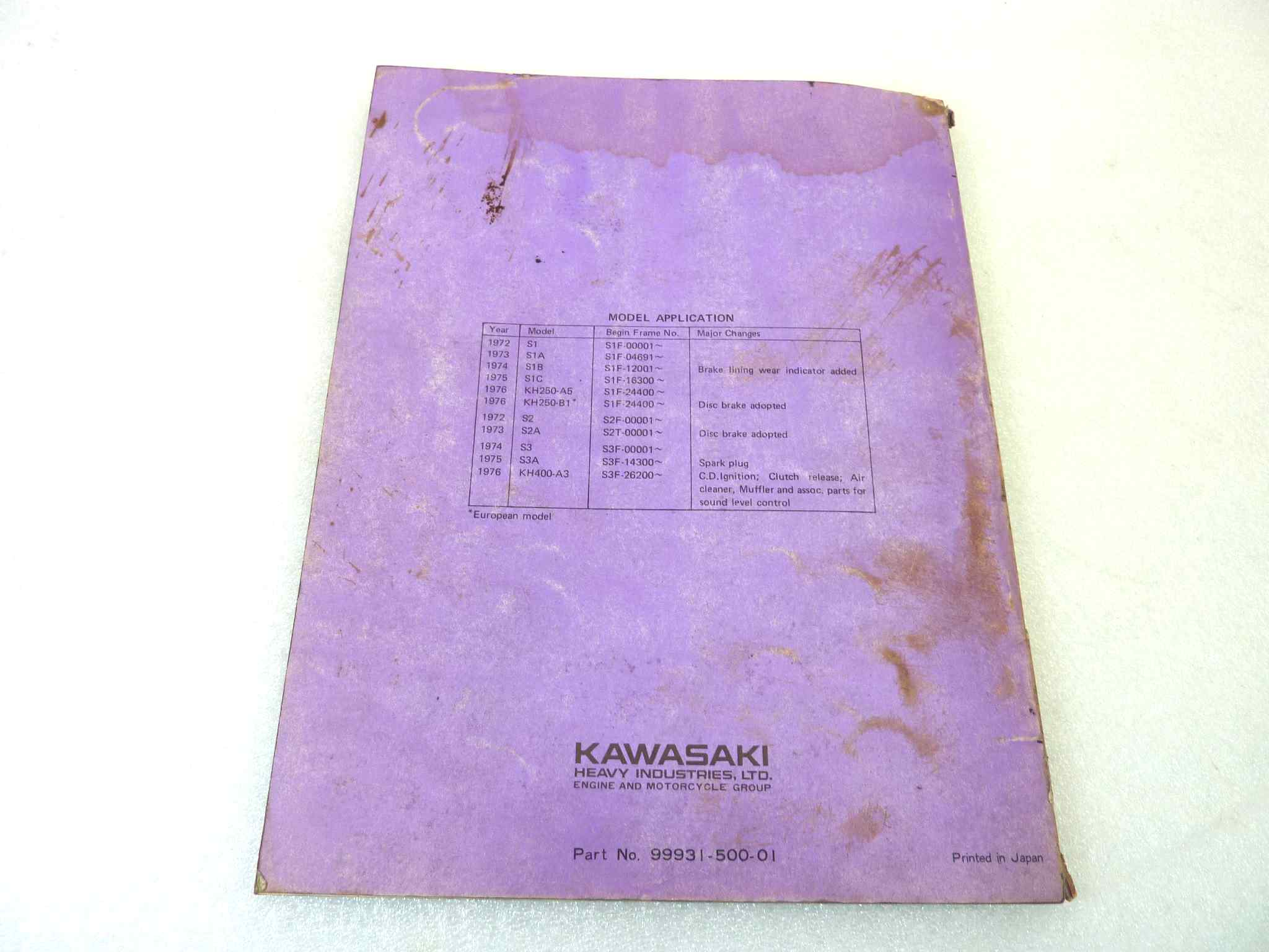 Manuale officina Kawasaki KH S Series Shop Manual ORIGINALE eng - Motorcycle service Manual WORkawasakiSHOP riparazione dim 28 x 21 cm - immagine 2