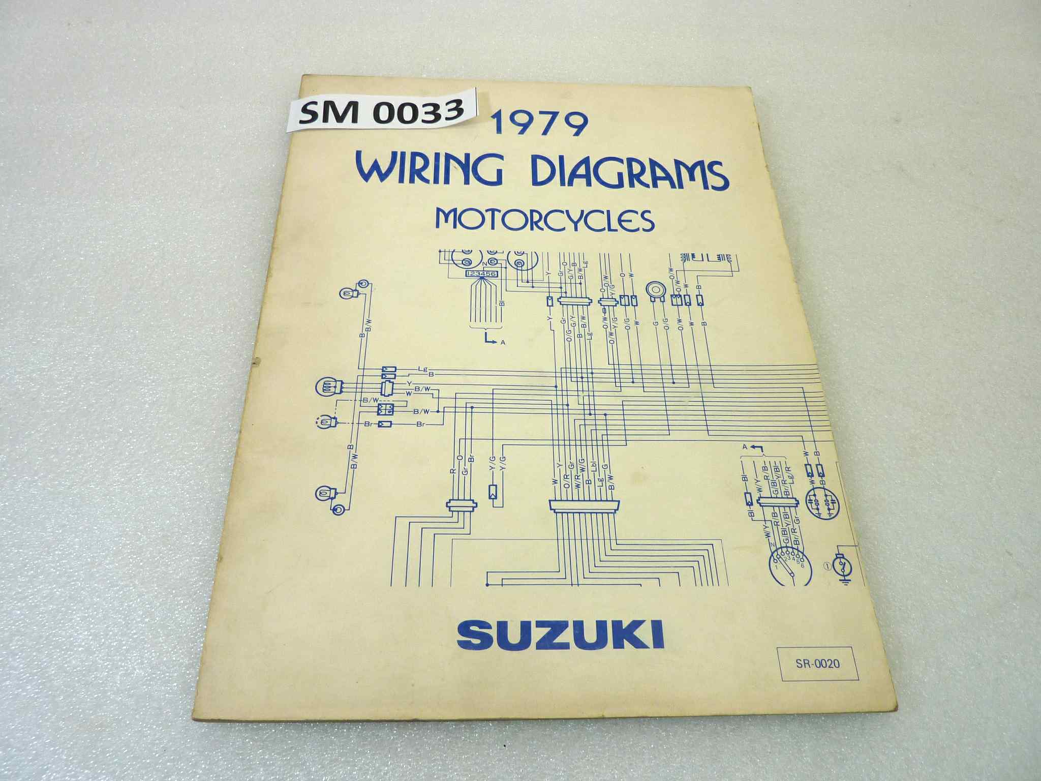 Manuale impianti elettrici Suzuki 1979 vedi foto per modelli Wiring diagrams ORIGINALE eng - Motorcycle service Manual WORKSHOP riparazione dim 28 x 21,5 cm