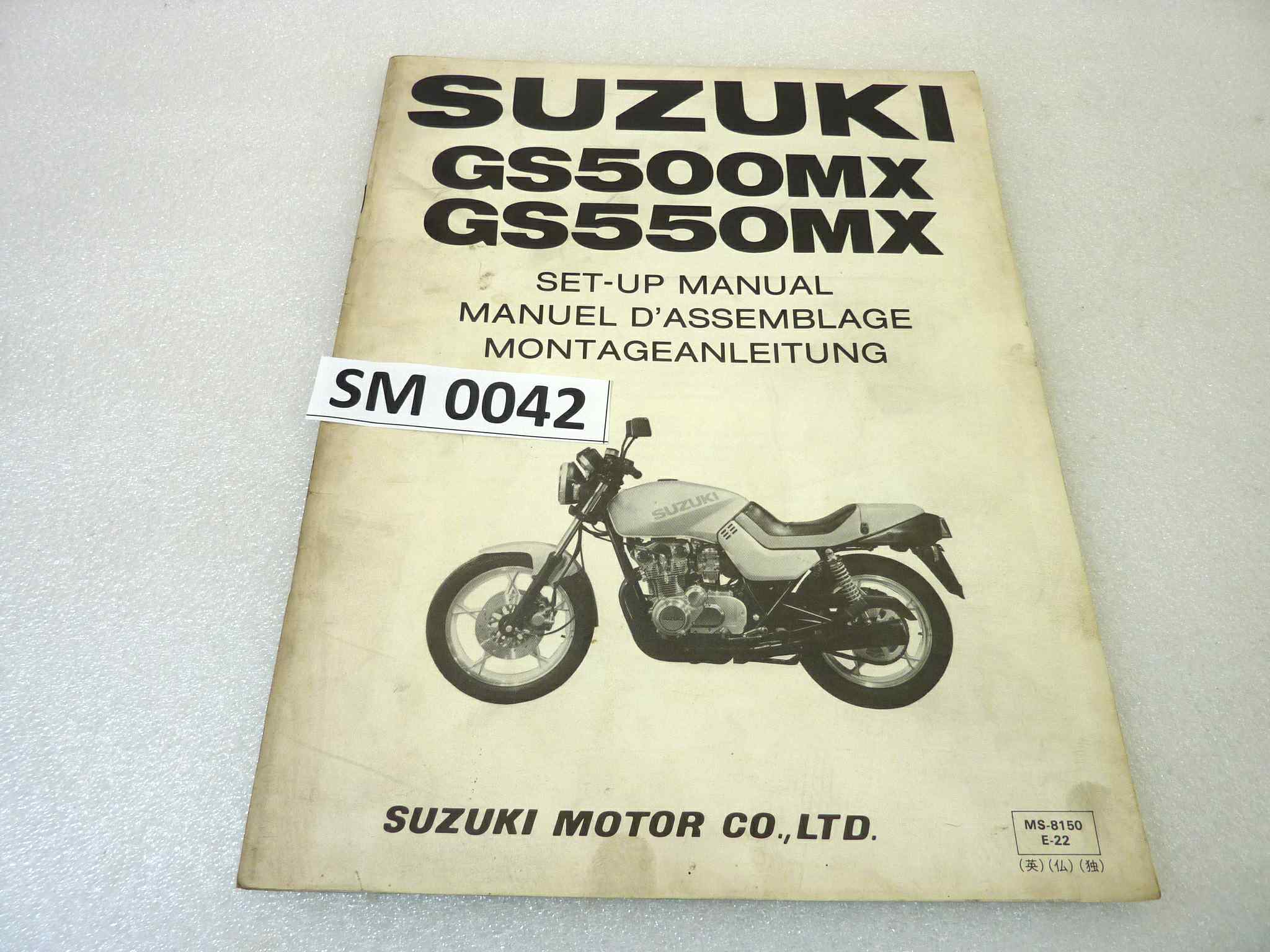 Manuale officina Suzuki GS500MX GS550MX Shop Manual ORIGINALE eng fra ger - Motorcycle service Manual WORKSHOP riparazione dim 28 x 21,5 cm