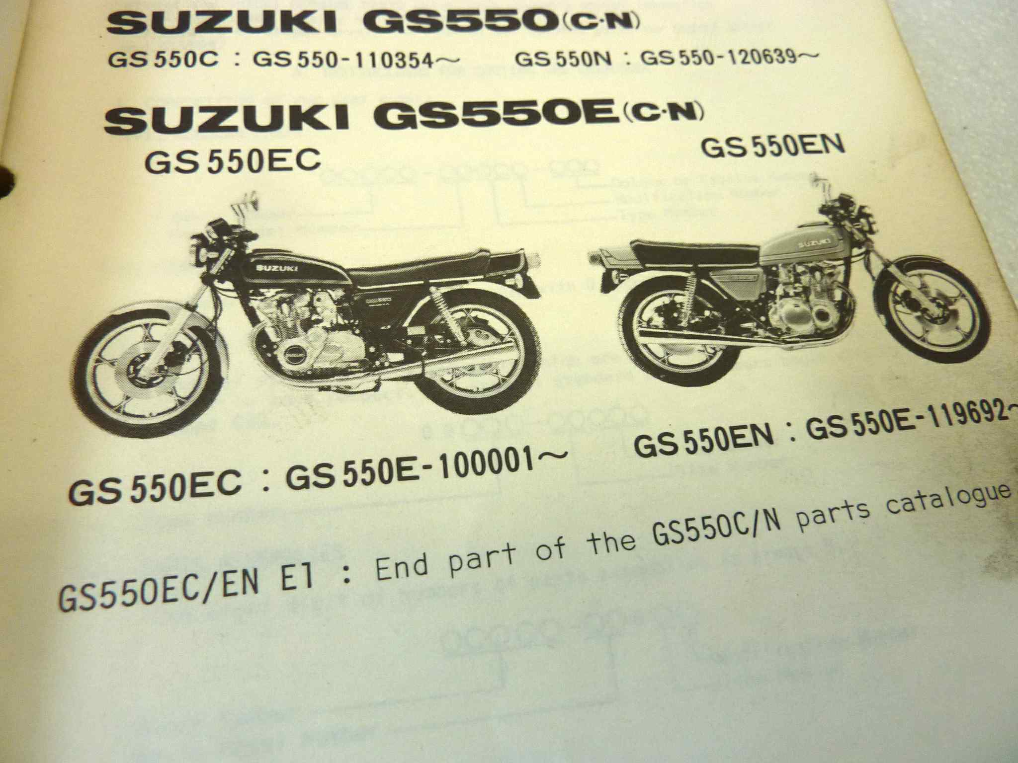Catalogo parti ricambio Suzuki GS550 GS550E CN ricambi ORIGINALE eng Parts Catalog dim 13 x 18,4 cm - immagine 4