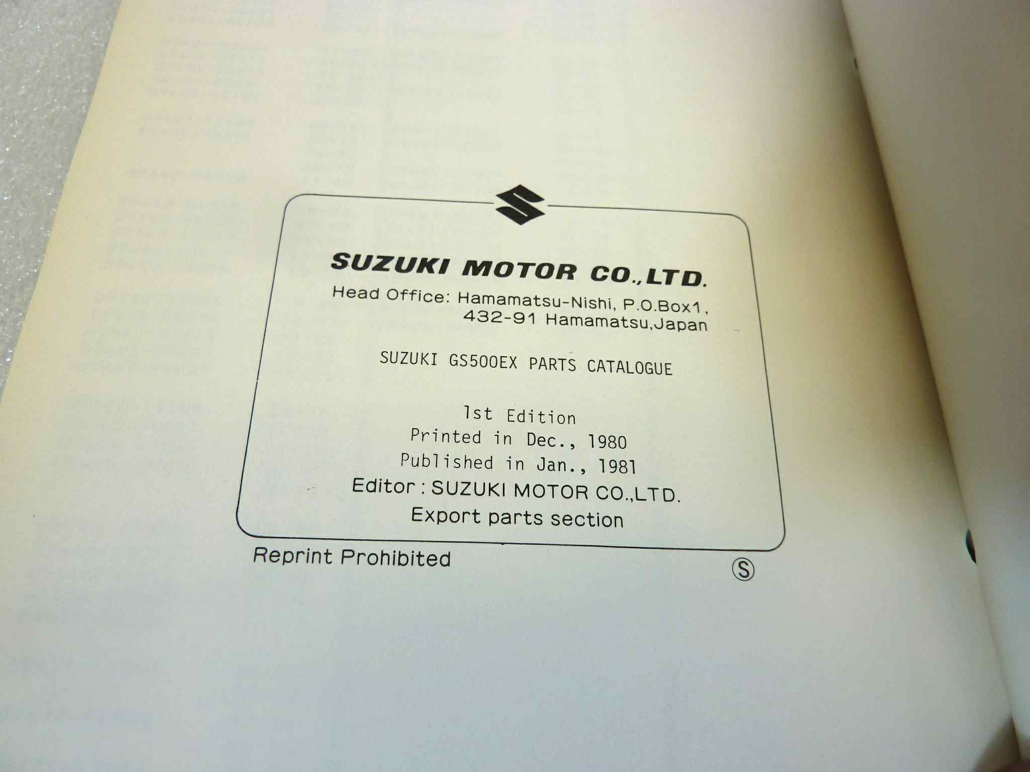 Catalogo parti ricambio Suzuki GS500EX ricambi ORIGINALE eng Parts Catalog dim 13 x 18,4 cm - immagine 5