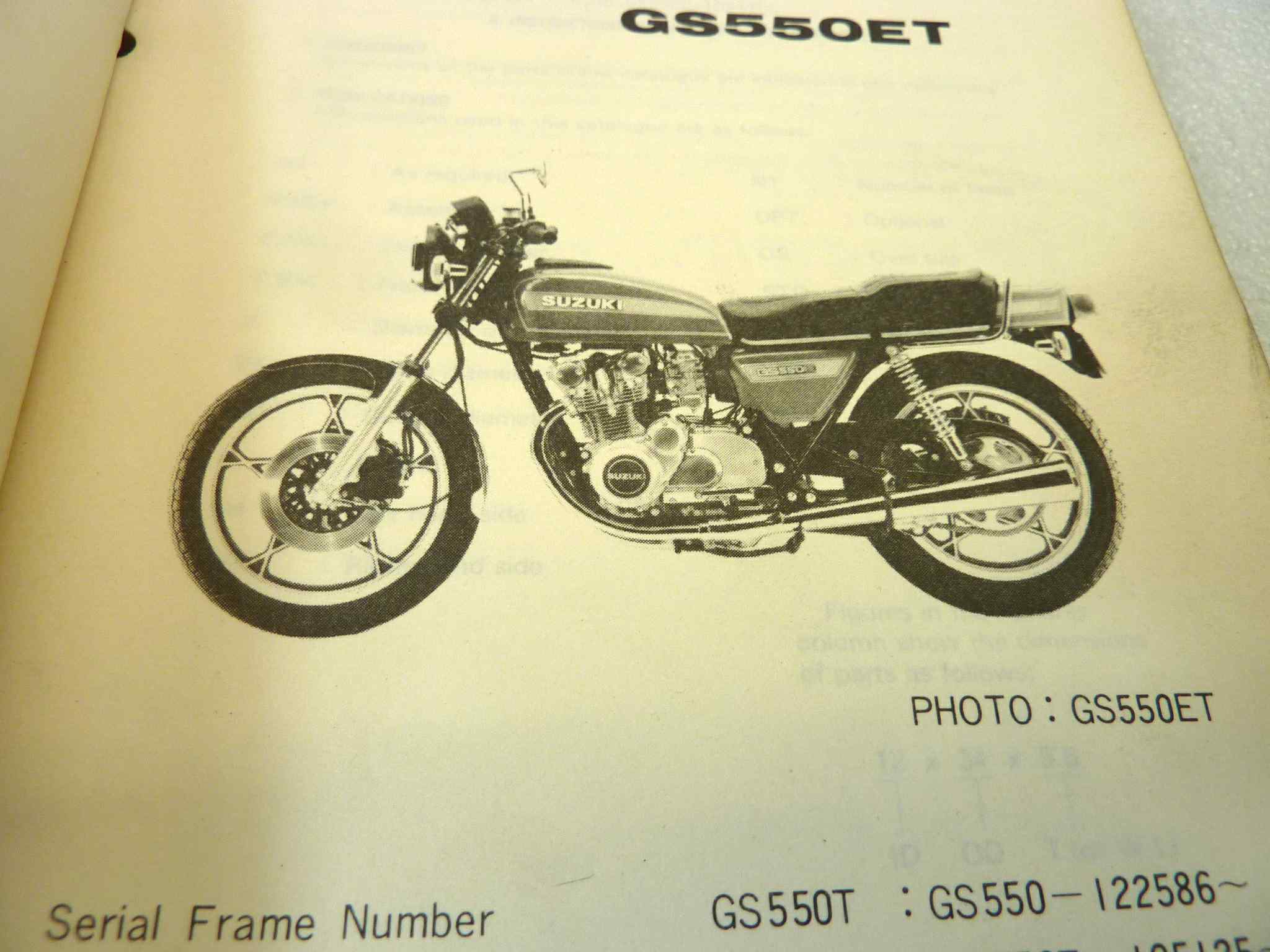 Catalogo parti ricambio Suzuki GS550T DT ET ricambi ORIGINALE eng Parts Catalog dim 13 x 18,4 cm - immagine 4