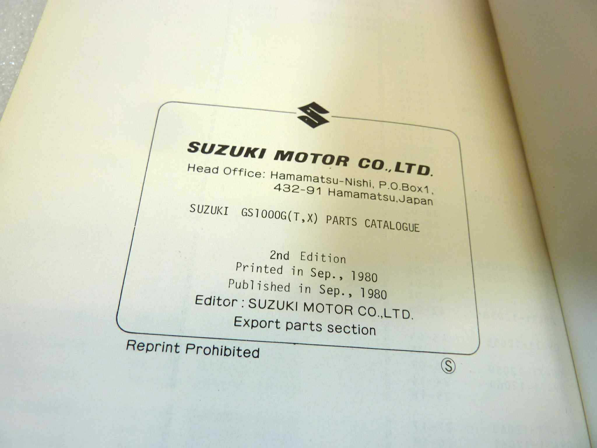 Catalogo parti ricambio Suzuki GS1000GT GX ricambi ORIGINALE eng Parts Catalog dim 13 x 18,4 cm - immagine 5