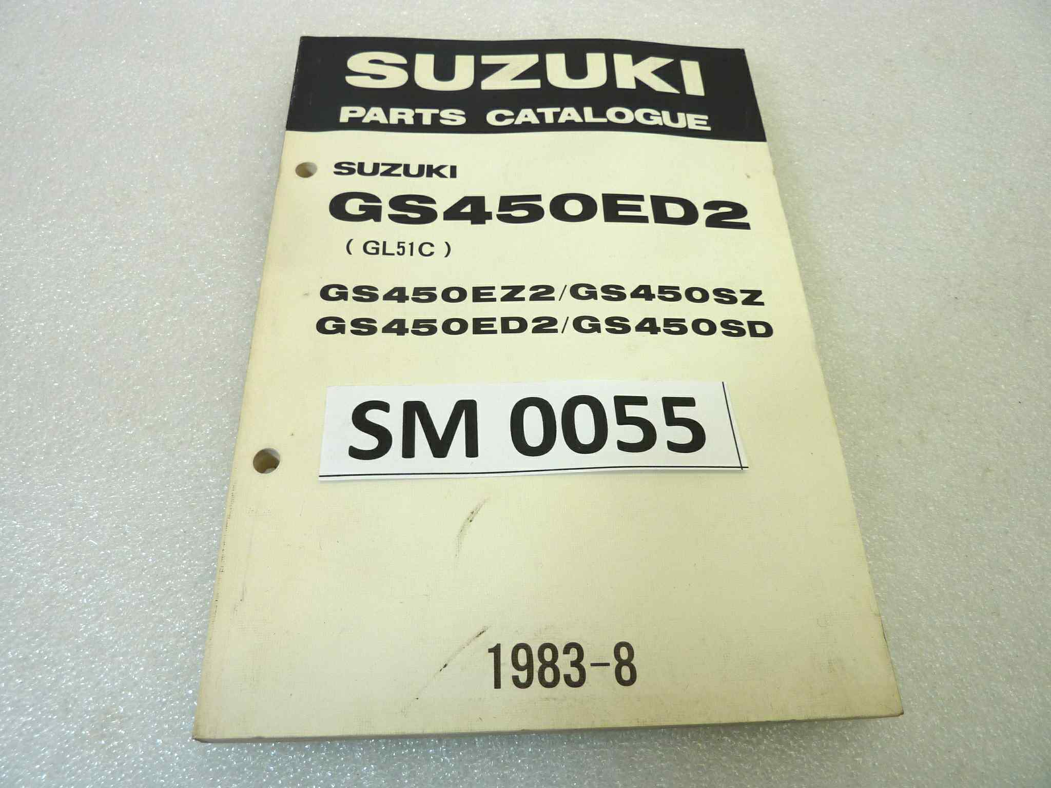 Catalogo parti ricambio Suzuki GS450ED2 EZ2 SZ SD ricambi ORIGINALE eng Parts Catalog dim 13 x 18,4 cm