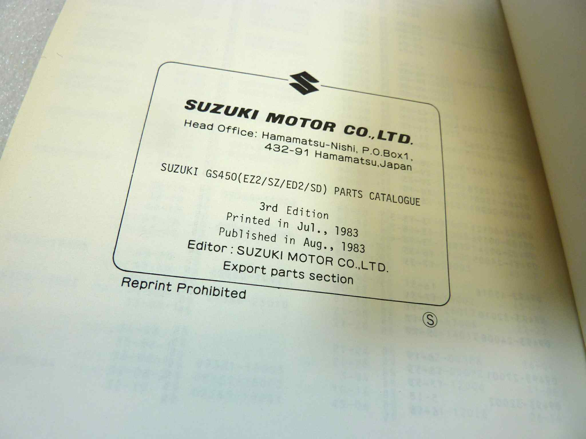 Catalogo parti ricambio Suzuki GS450ED2 EZ2 SZ SD ricambi ORIGINALE eng Parts Catalog dim 13 x 18,4 cm - immagine 5