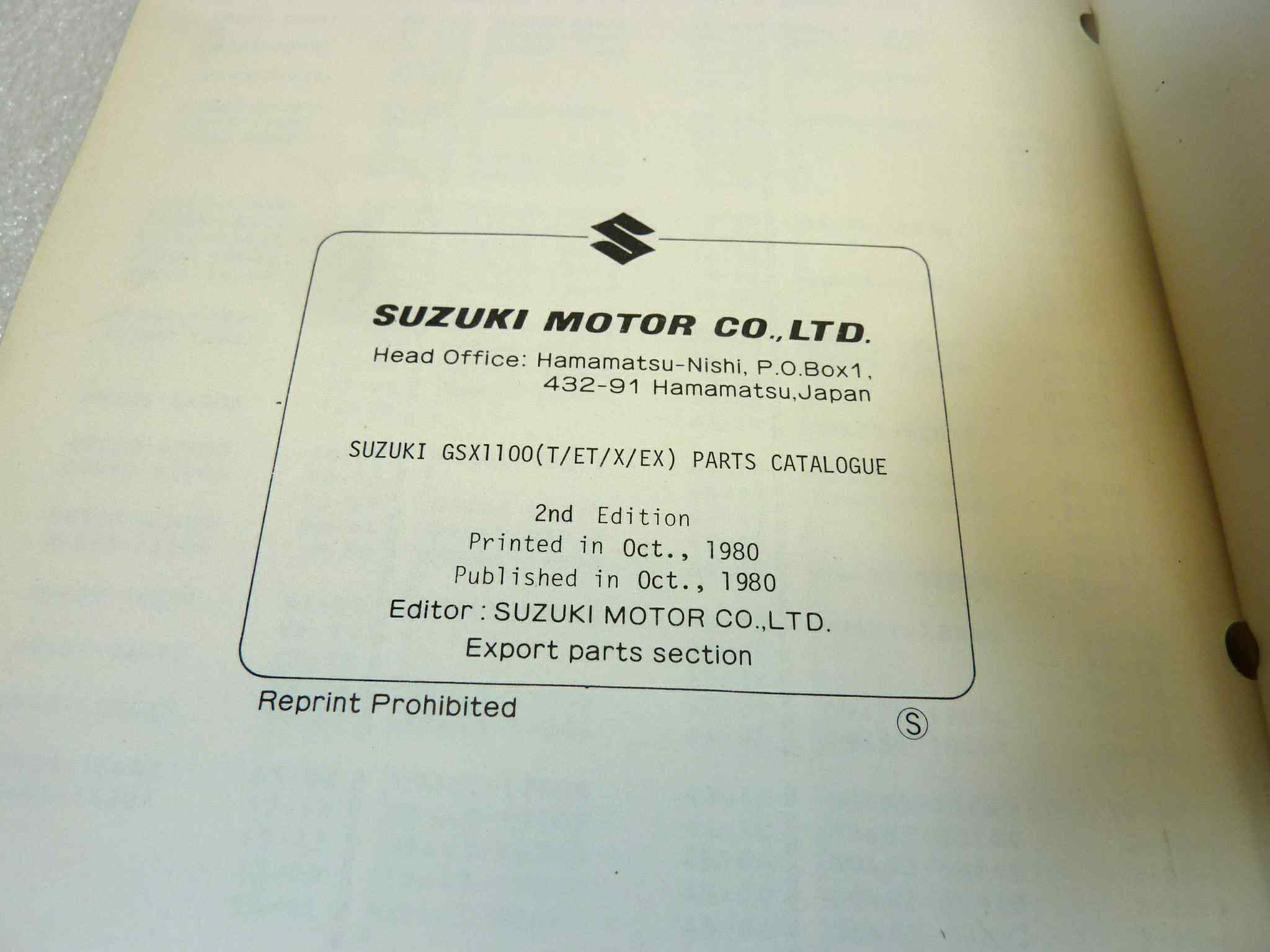 Catalogo parti ricambio Suzuki GSX1100 E TX ricambi ORIGINALE eng Parts Catalog dim 13 x 18,4 cm - immagine 5
