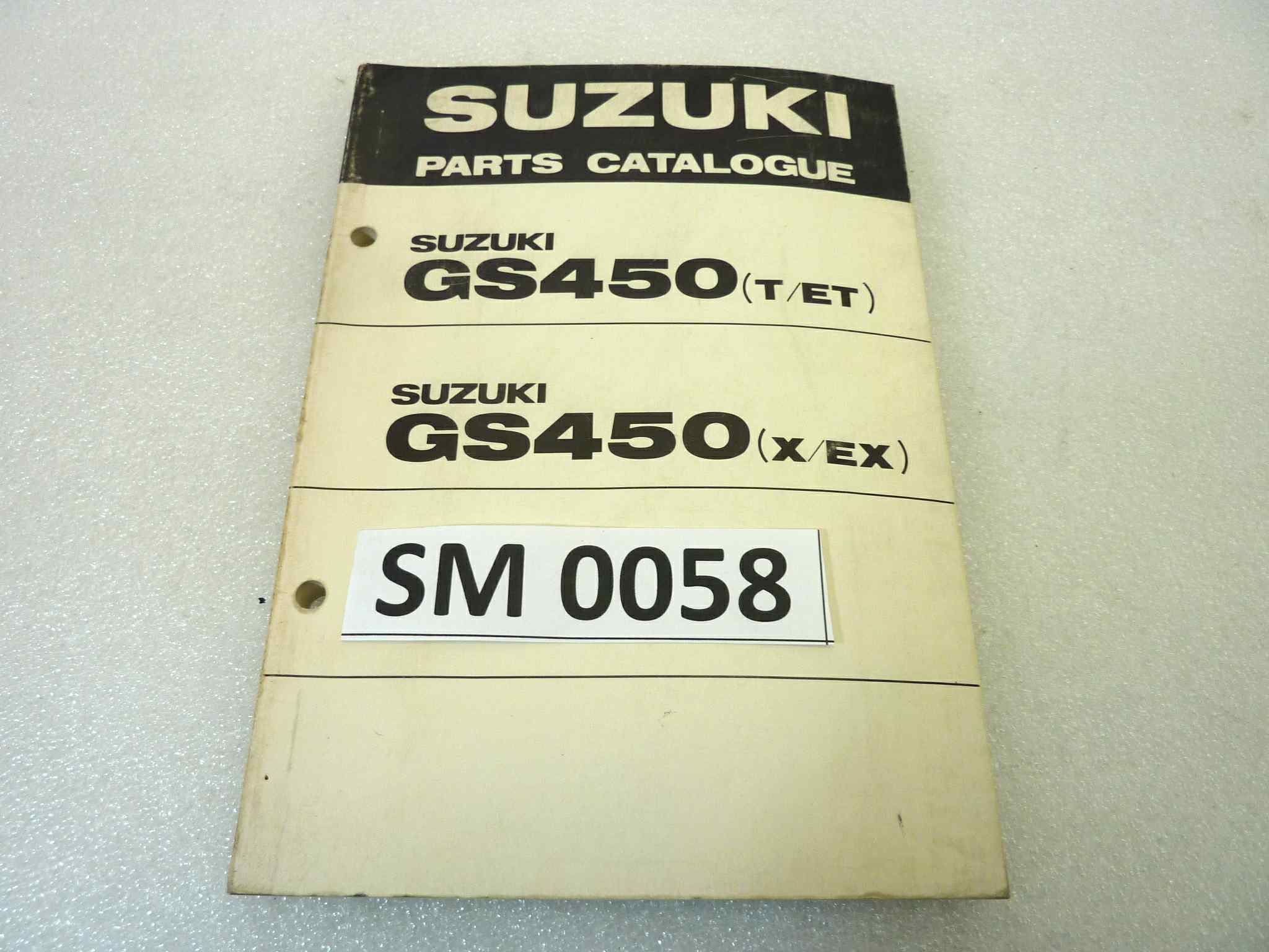 Catalogo parti ricambio Suzuki GS450T ET X EX ricambi ORIGINALE eng Parts Catalog dim 13 x 18,4 cm