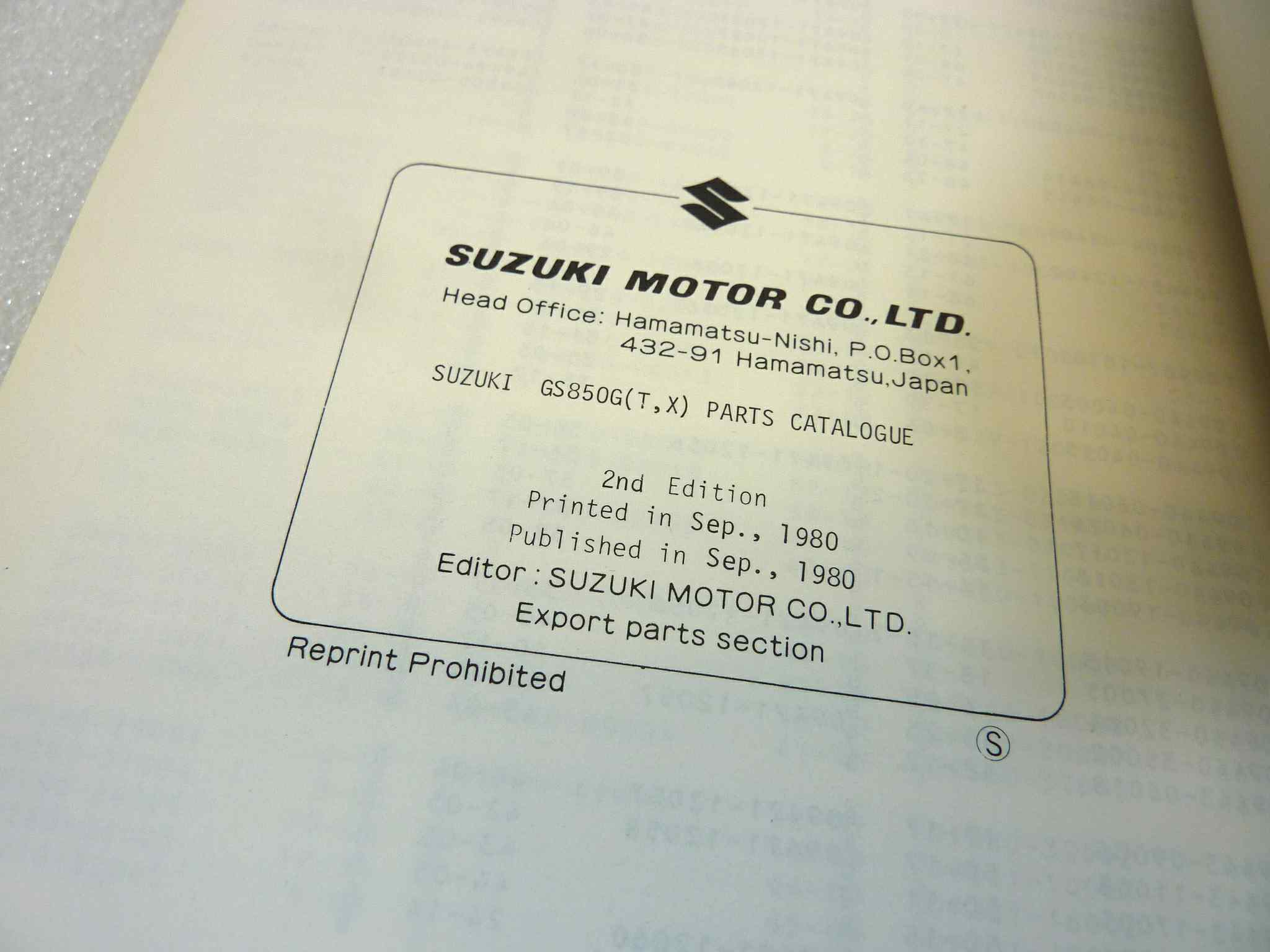Catalogo parti ricambio Suzuki GS850GT GX ricambi ORIGINALE eng Parts Catalog dim 13 x 18,4 cm - immagine 5