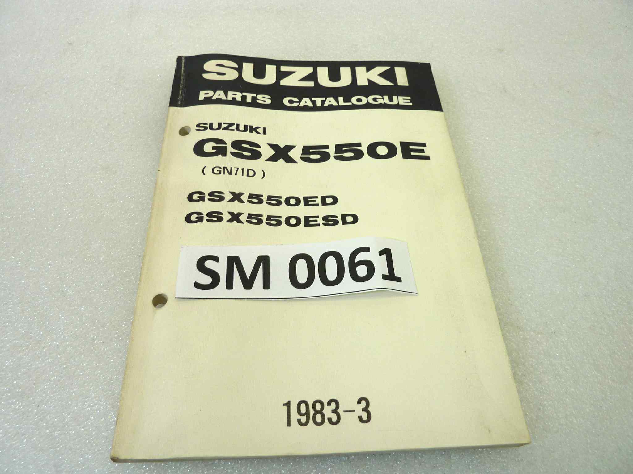 Catalogo parti ricambio Suzuki GSX550E ED ESD ricambi ORIGINALE eng Parts Catalog dim 13 x 18,4 cm