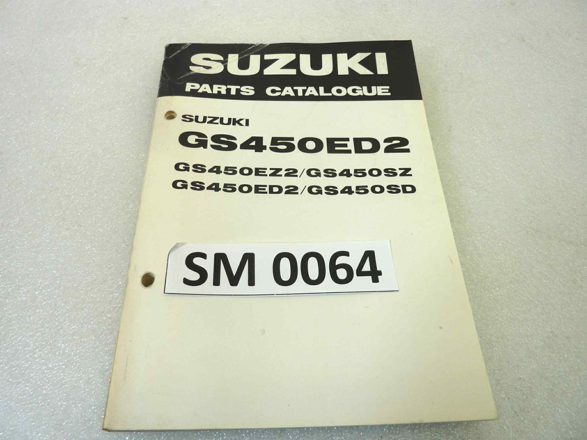 Catalogo parti ricambio Suzuki GS450ED2 SZ SD ricambi ORIGINALE eng Parts Catalog dim 13 x 18,4 cm