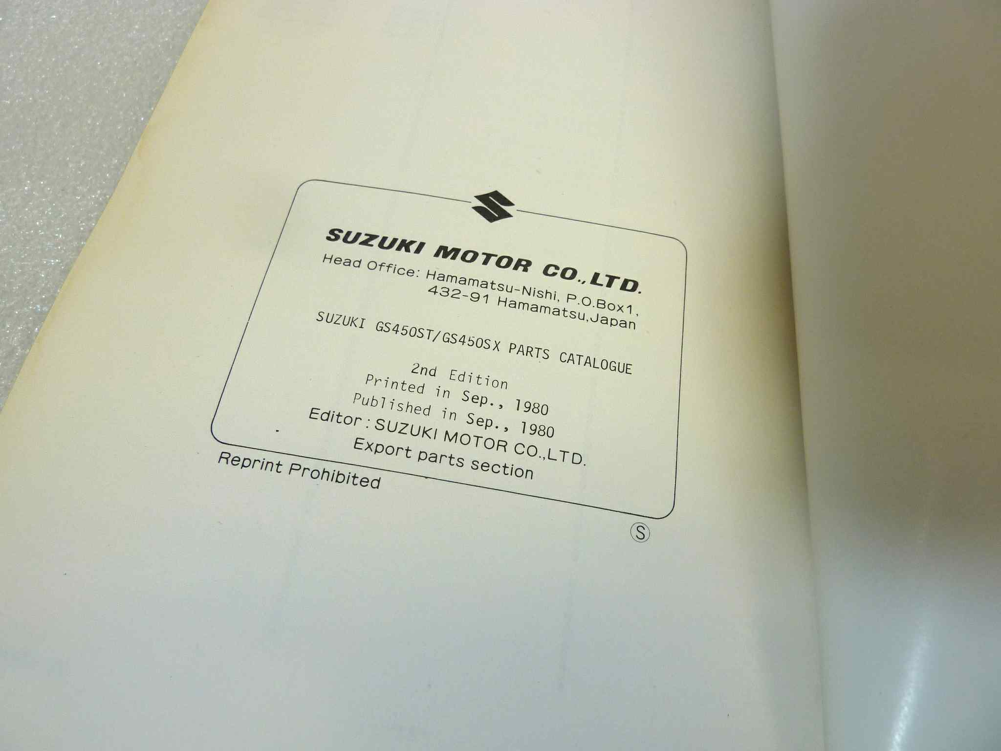 Catalogo parti ricambio Suzuki GS450ST SX ricambi ORIGINALE eng Parts Catalog dim 13 x 18,4 cm - immagine 5