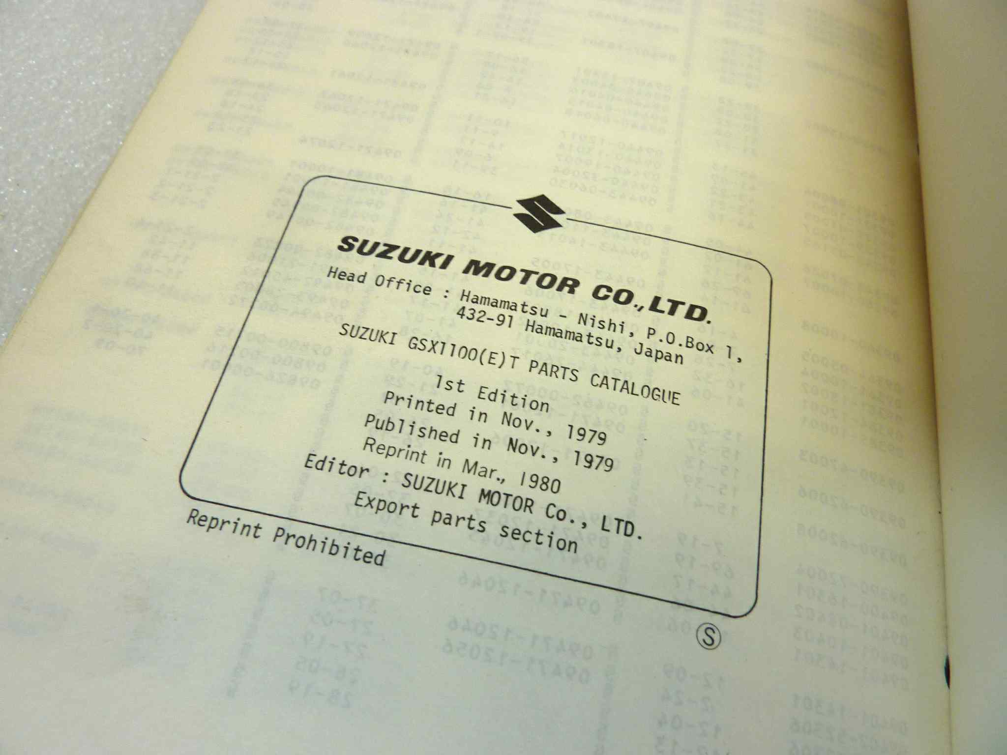 Catalogo parti ricambio Suzuki GSX1100T ET ricambi ORIGINALE eng Parts Catalog dim 13 x 18,4 cm - immagine 5