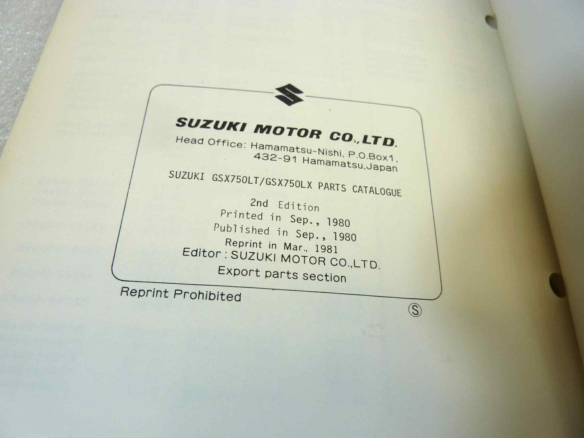Catalogo parti ricambio Suzuki GSX750LT LX ricambi ORIGINALE eng Parts Catalog dim 13 x 18,4 cm - immagine 5