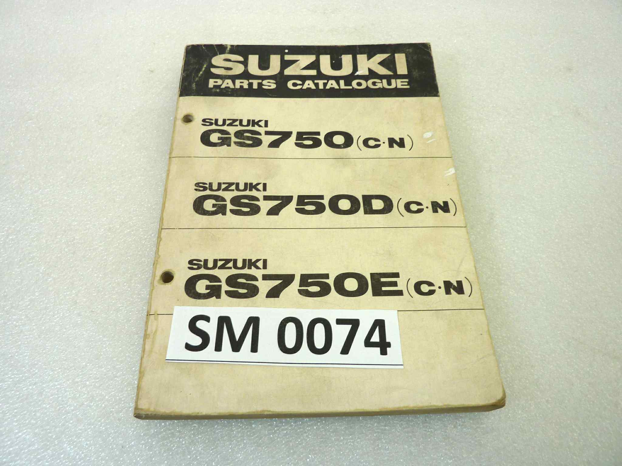 Catalogo parti ricambio Suzuki GS750 D E CN ricambi ORIGINALE eng Parts Catalog dim 13 x 18,4 cm