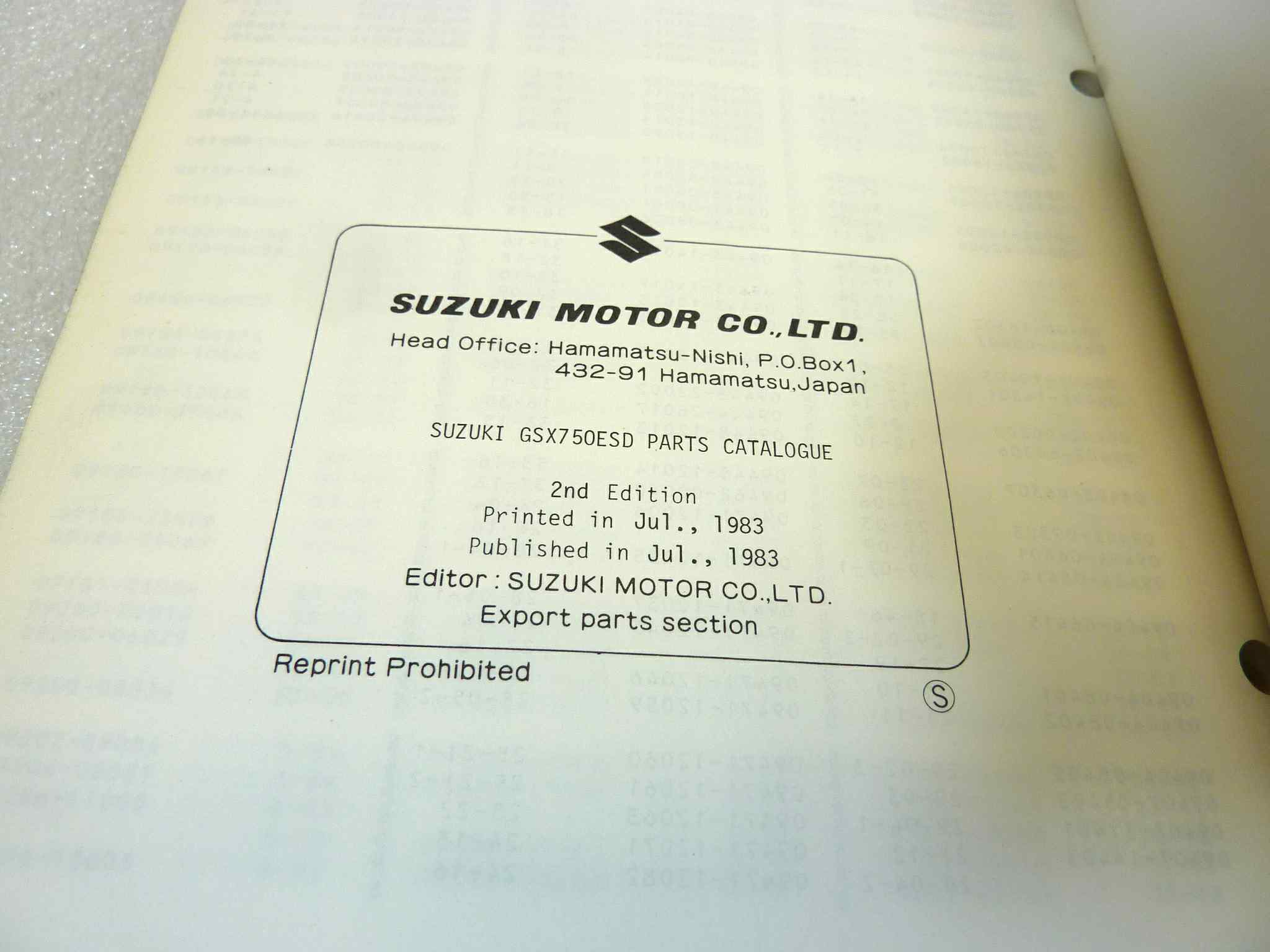 Catalogo parti ricambio Suzuki GSX750ESD ricambi ORIGINALE eng Parts Catalog dim 13 x 18,4 cm - immagine 5