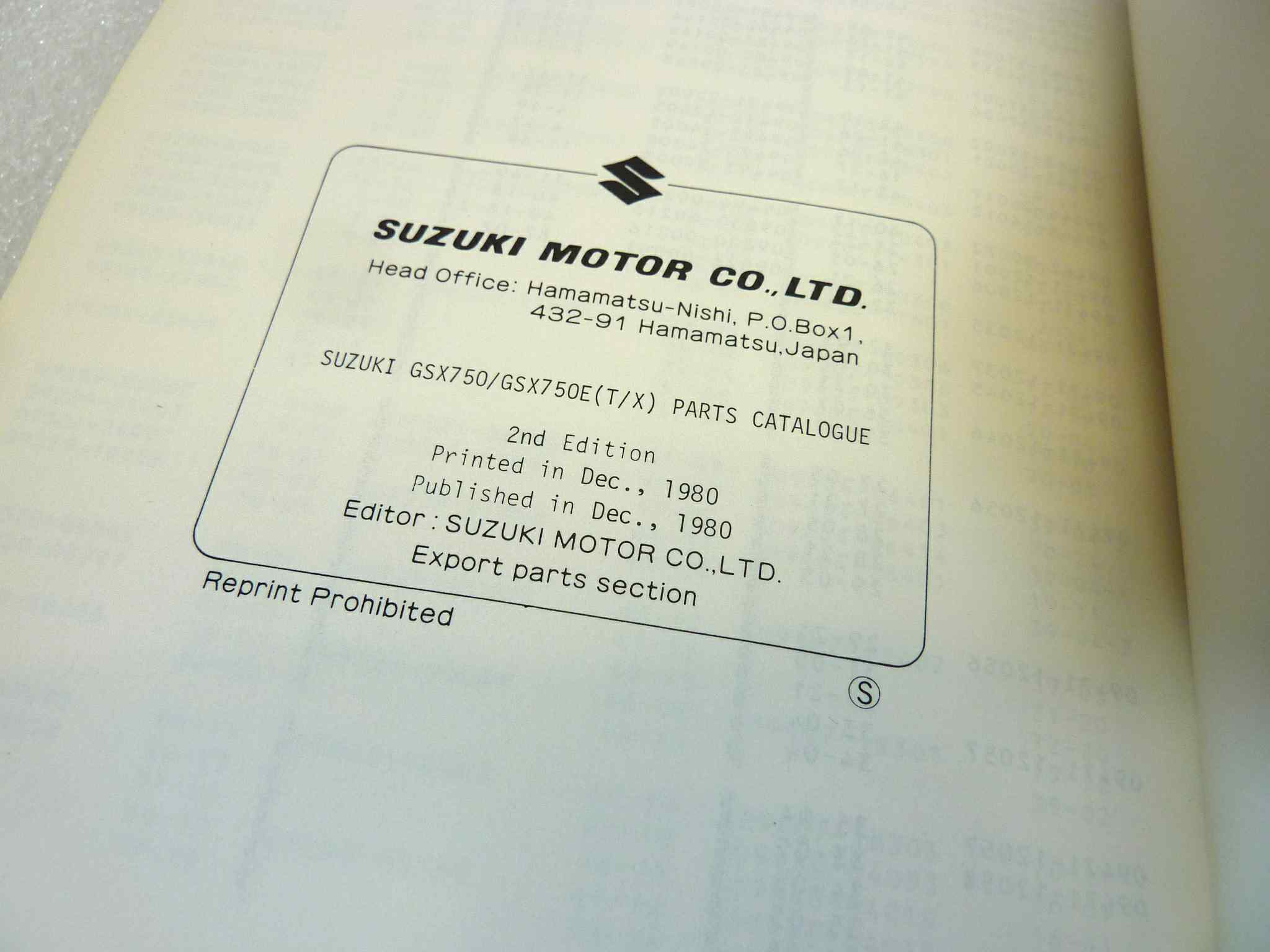 Catalogo parti ricambio Suzuki GSX750T ET X EX ricambi ORIGINALE eng Parts Catalog dim 13 x 18,4 cm - immagine 5
