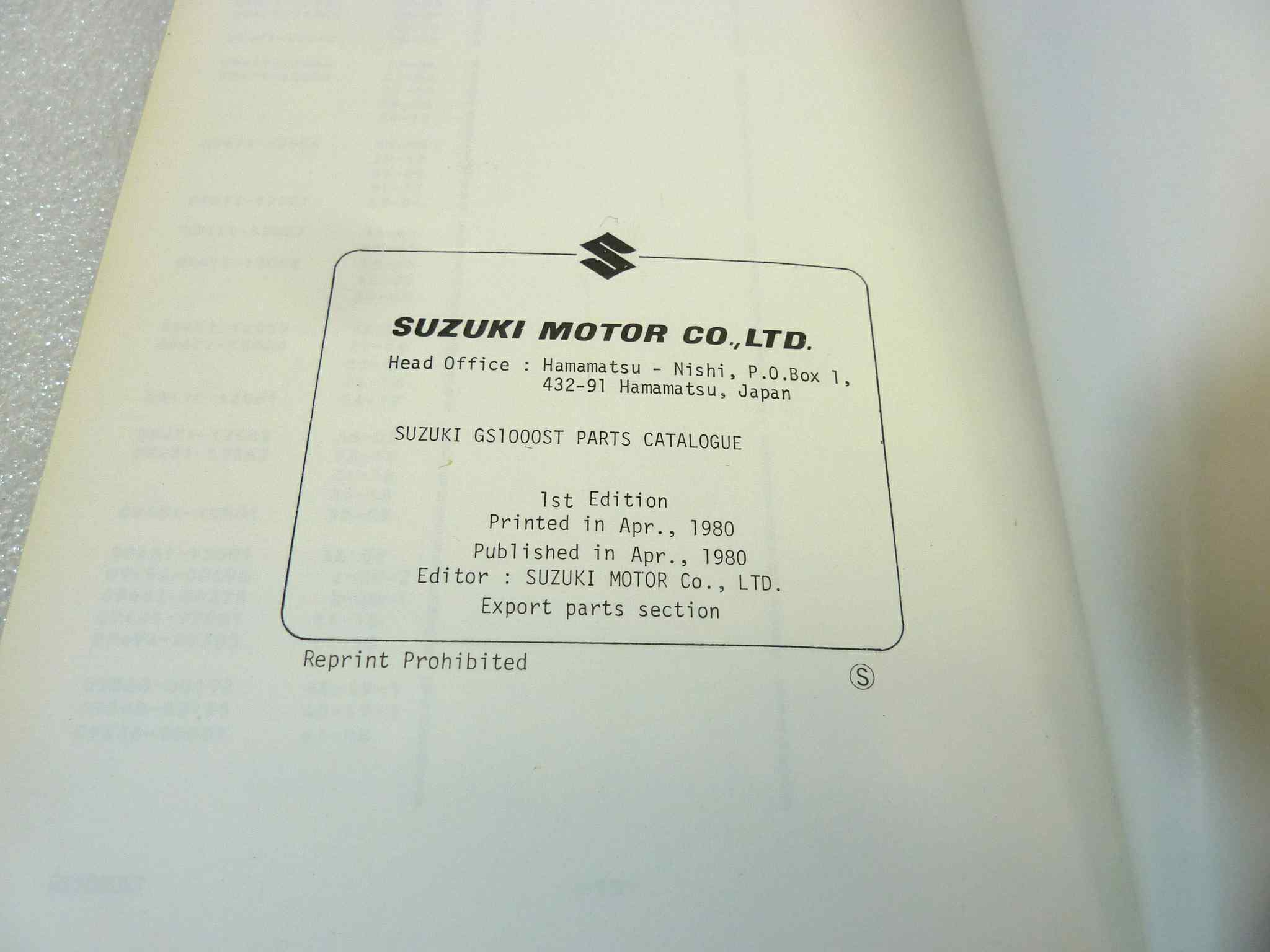 Catalogo parti ricambio Suzuki GS1000ST ricambi ORIGINALE eng Parts Catalog dim 13 x 18,4 cm - immagine 5