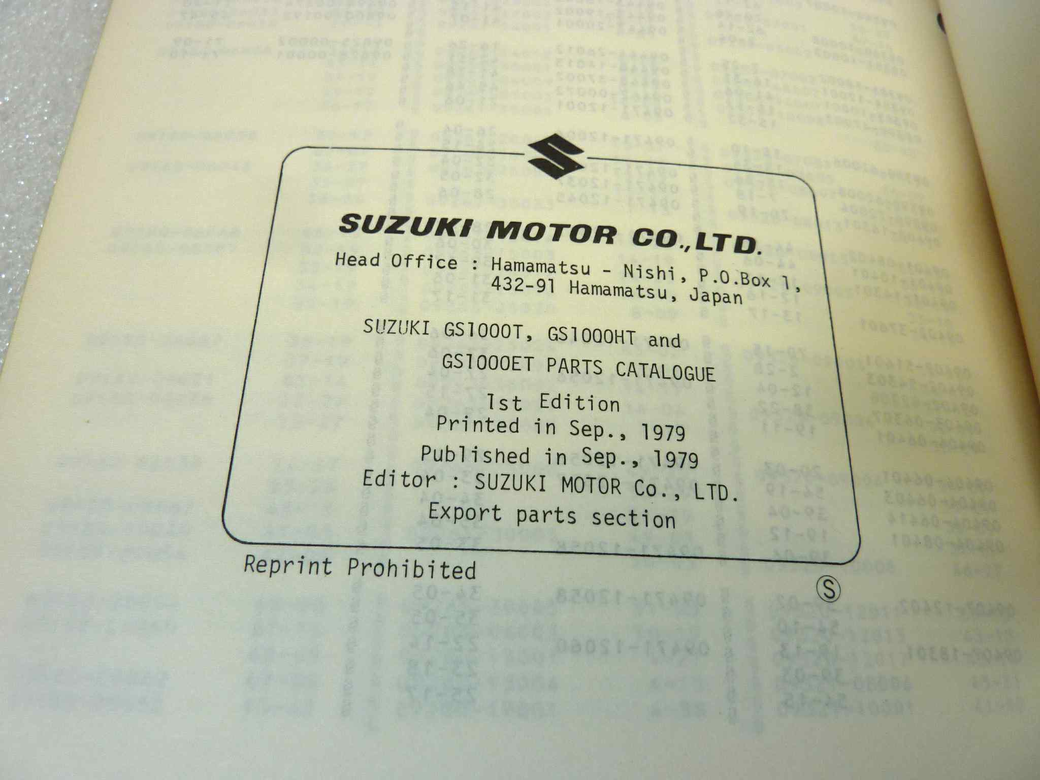 Catalogo parti ricambio Suzuki GS1000T HT ET ricambi ORIGINALE eng Parts Catalog dim 13 x 18,4 cm - immagine 5