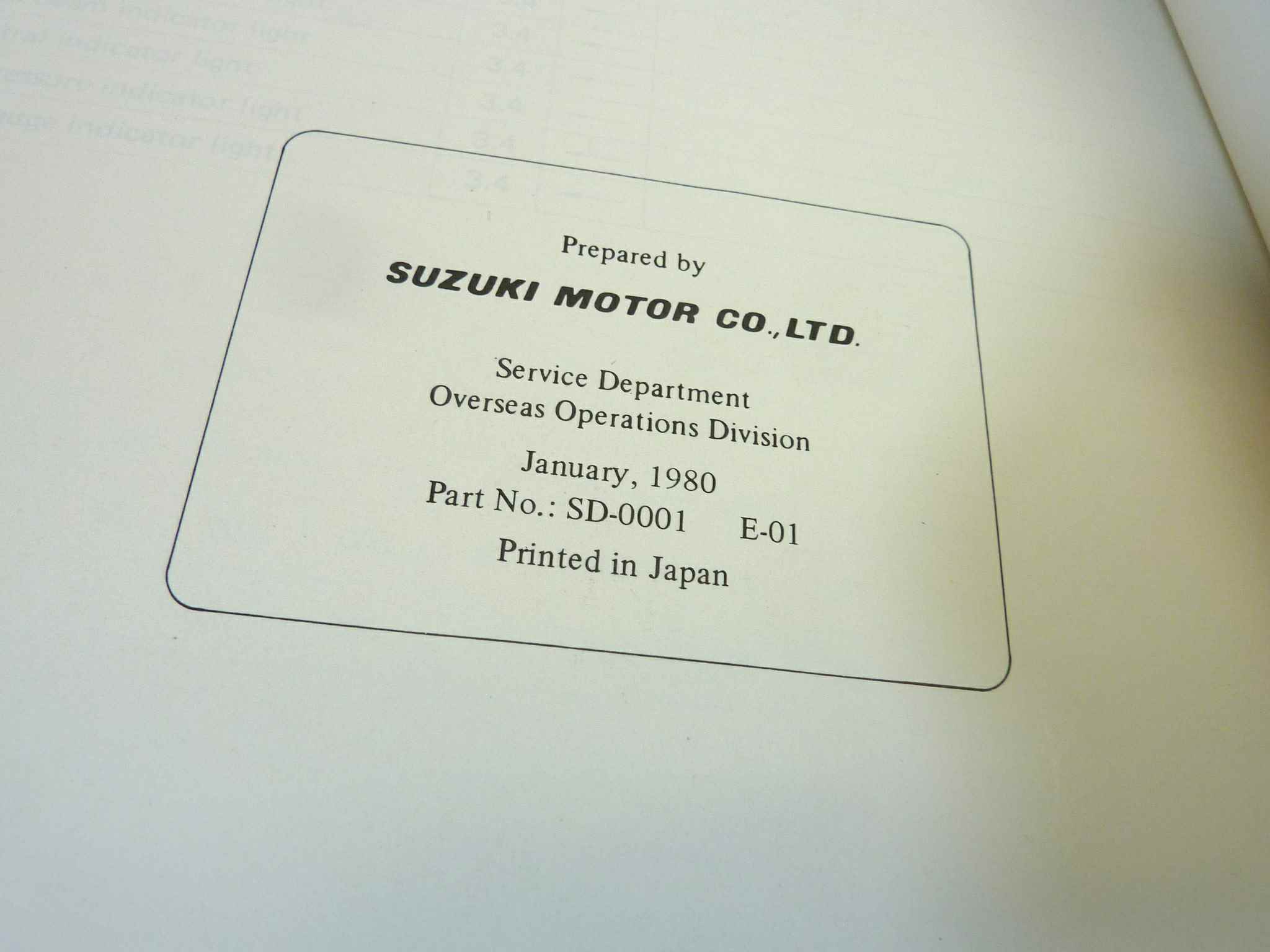 Manuale officina Suzuki GS GSZ Service Data Shop Manual ORIGINALE eng - Motorcycle service Manual WORKSHOP riparazione dim 28 x 21,5 cm - immagine 5