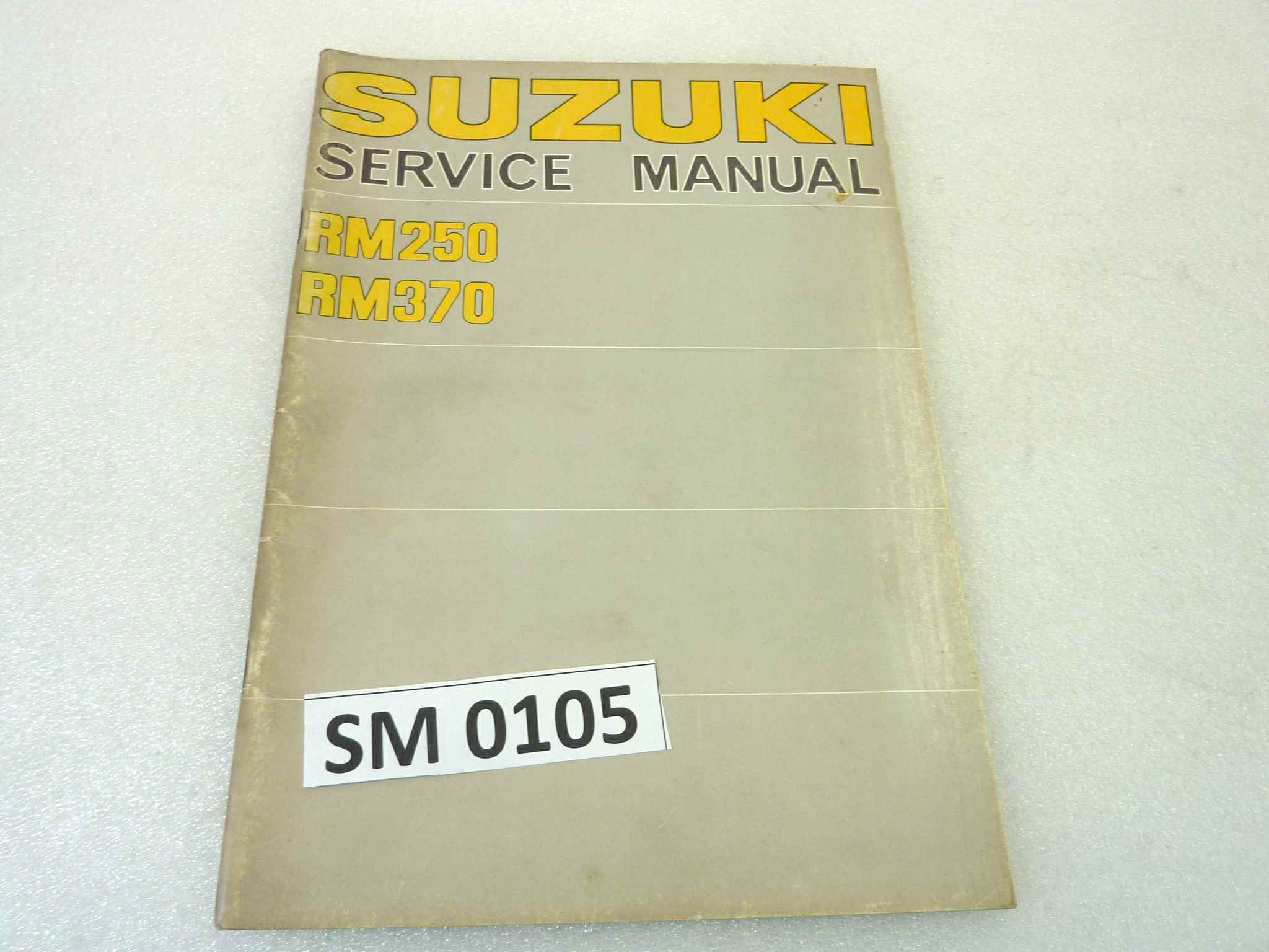 Manuale officina Suzuki RM250 370 Shop Manual ORIGINALE eng - Motorcycle service Manual WORKSHOP riparazione dim 25,5 x 18 cm