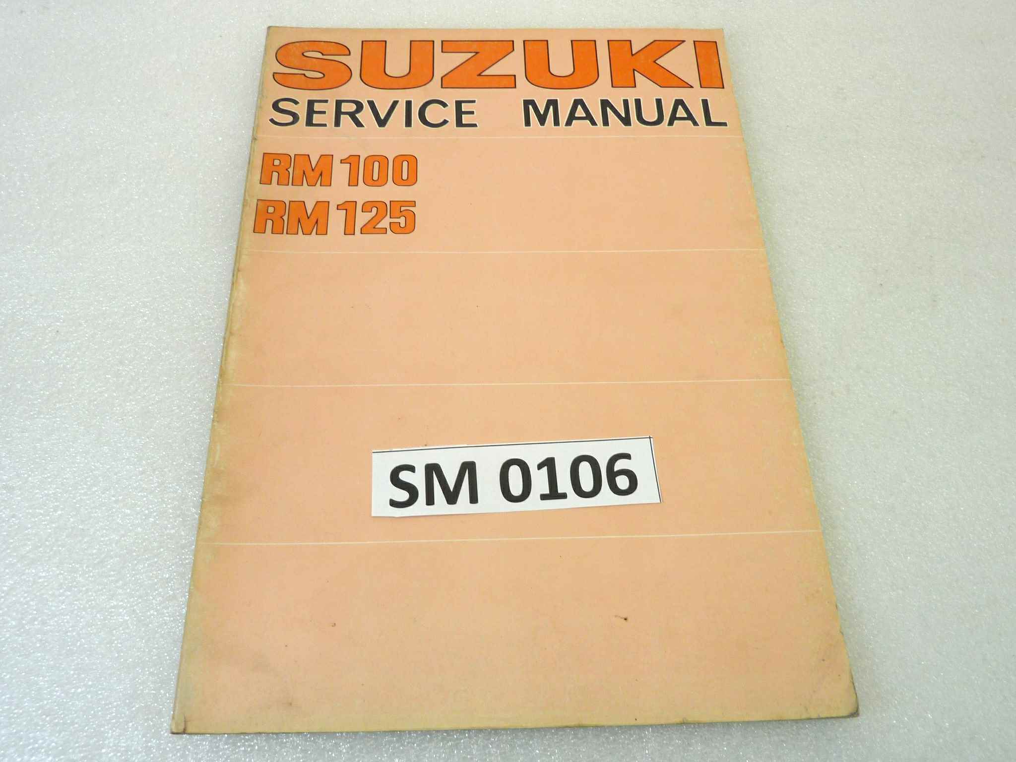 Manuale officina Suzuki RM100 125 Shop Manual ORIGINALE eng - Motorcycle service Manual WORKSHOP riparazione dim 25,5 x 18 cm