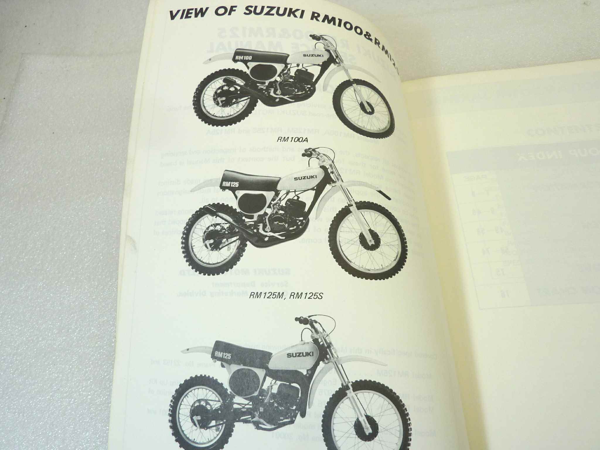Manuale officina Suzuki RM100 125 Shop Manual ORIGINALE eng - Motorcycle service Manual WORKSHOP riparazione dim 25,5 x 18 cm - immagine 5