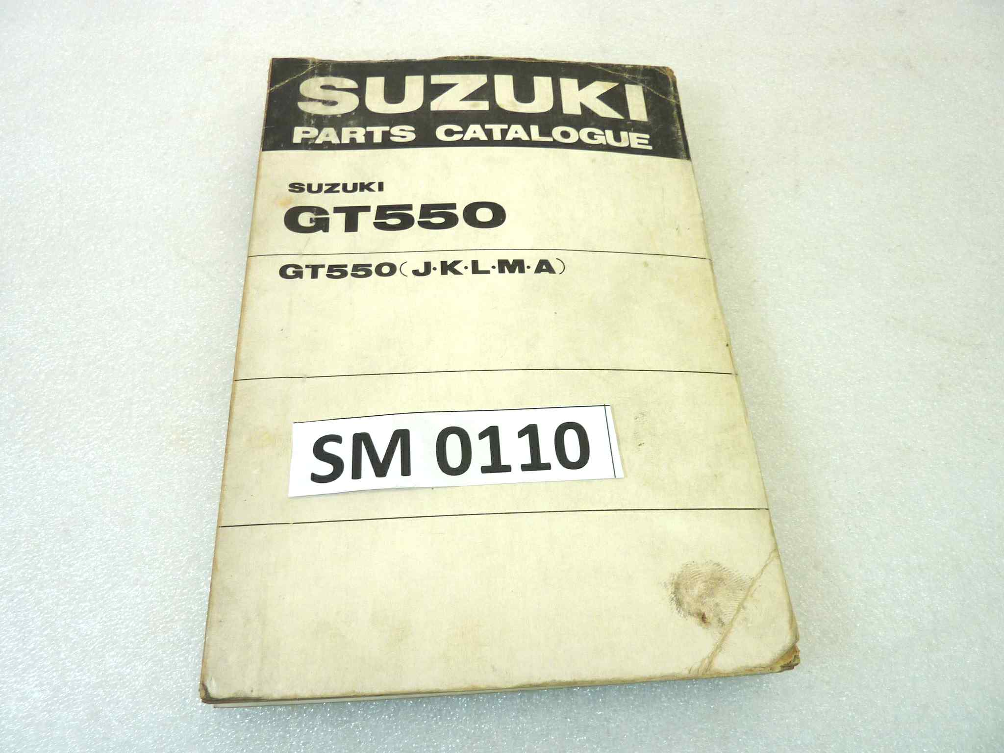 Catalogo parti ricambio Suzuki GT550 J K L M A ricambi ORIGINALE eng Parts Catalog dim 15 x 21 cm