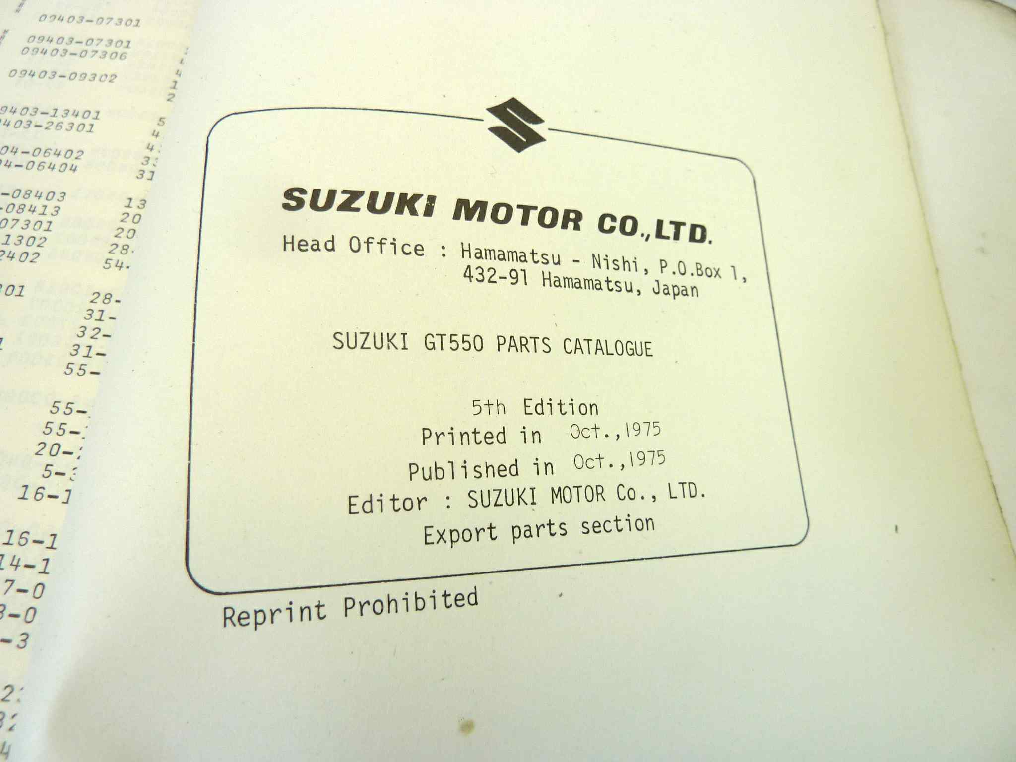 Catalogo parti ricambio Suzuki GT550 J K L M A ricambi ORIGINALE eng Parts Catalog dim 15 x 21 cm - immagine 5