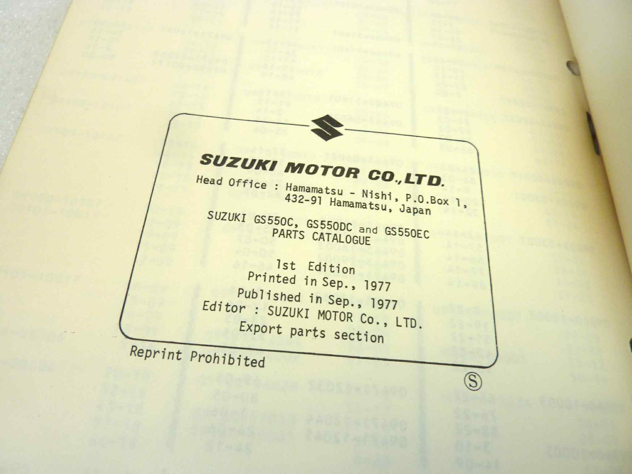 Catalogo parti ricambio Suzuki GS550C EC ricambi ORIGINALE eng Parts Catalog dim 15 x 21 cm - immagine 5