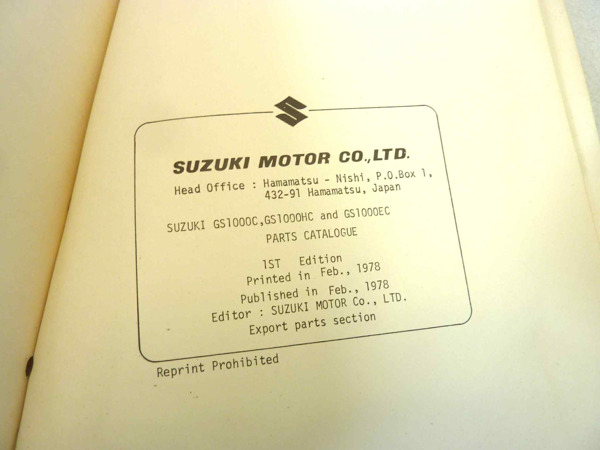 Catalogo parti ricambio Suzuki GS1000C HC EC ricambi ORIGINALE eng Parts Catalog dim 15 x 21 cm - immagine 5