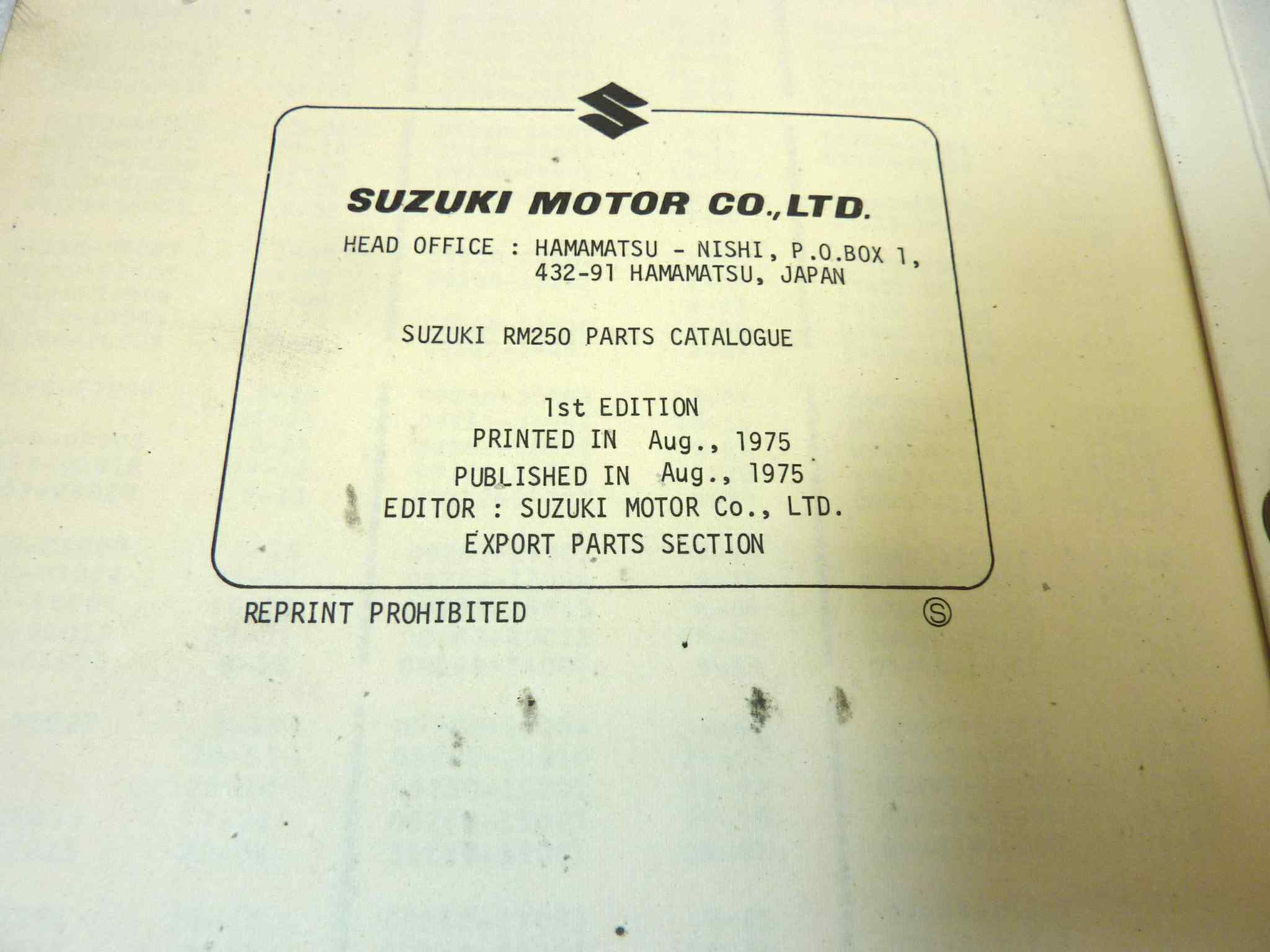 Catalogo parti ricambio Suzuki RM250A ricambi ORIGINALE eng Parts Catalog dim 15 x 21 cm - immagine 5