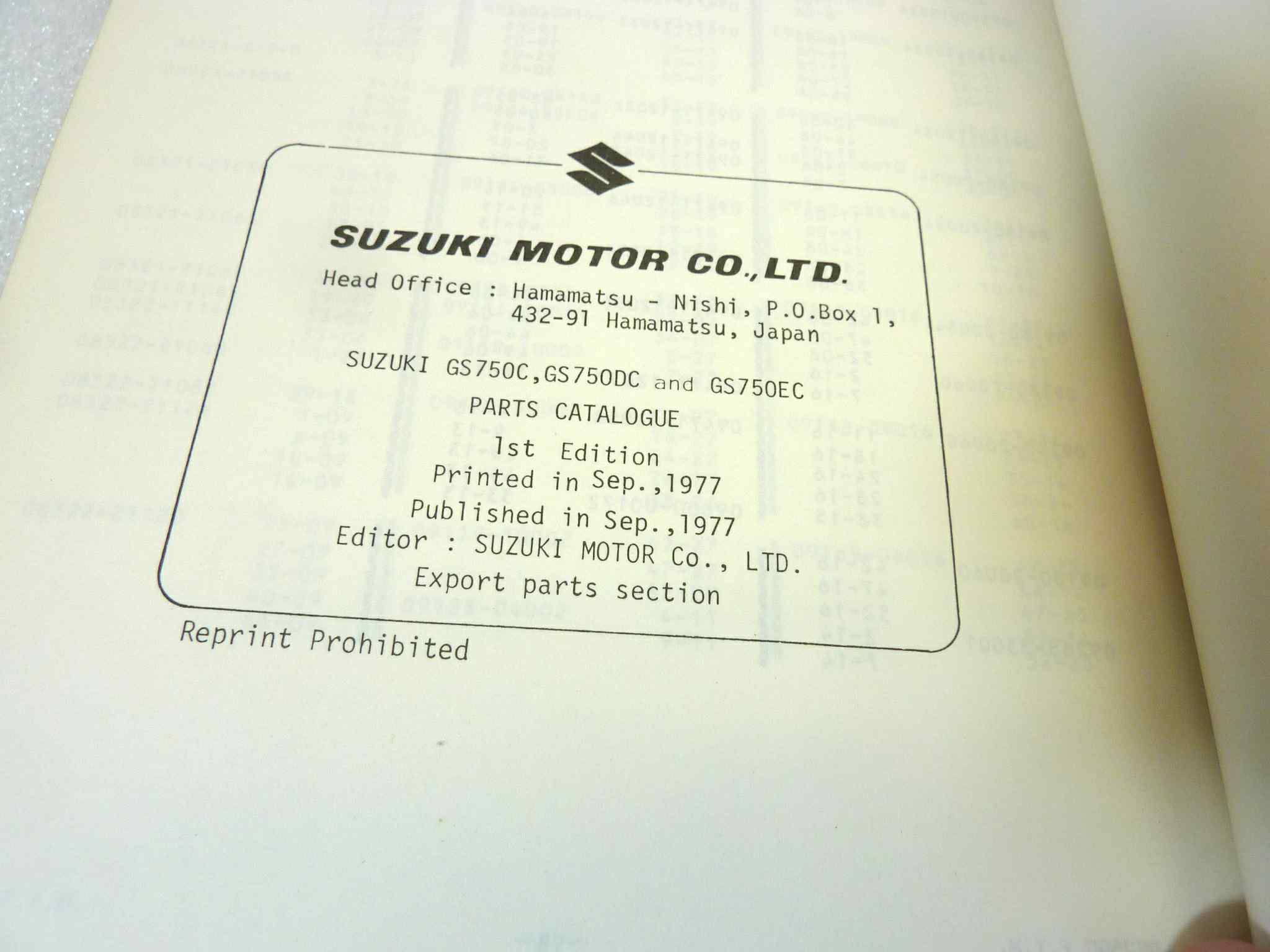 Catalogo parti ricambio Suzuki GS750 C DC EC ricambi ORIGINALE eng Parts Catalog dim 15 x 21 cm - immagine 5