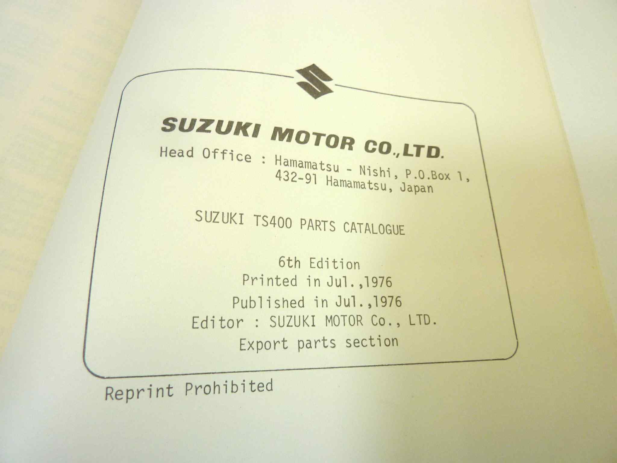 Catalogo parti ricambio Suzuki TS400 K L M A B ricambi ORIGINALE eng Parts Catalog dim 15 x 21 cm - immagine 5