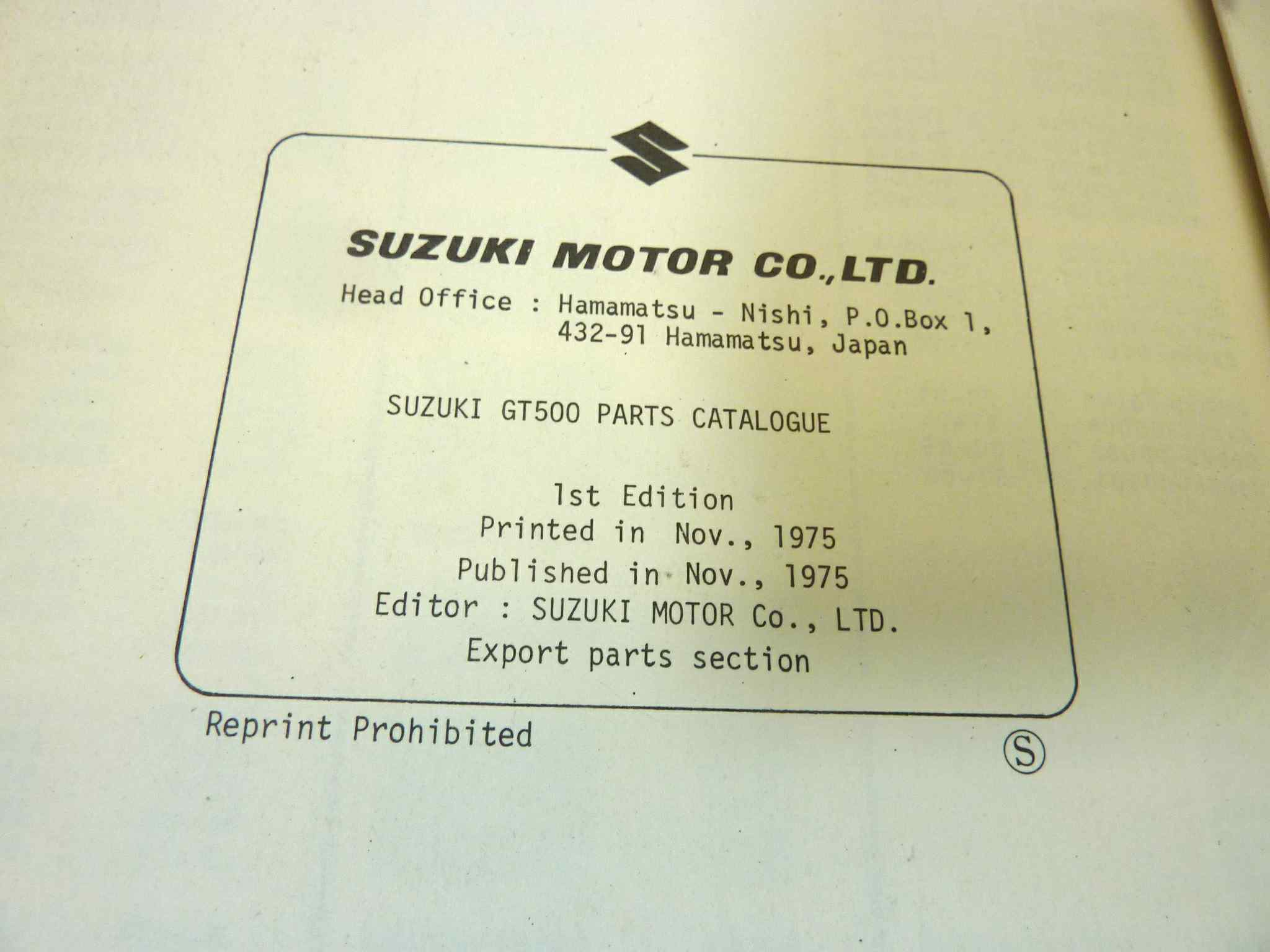Catalogo parti ricambio Suzuki GT500A ricambi ORIGINALE eng Parts Catalog dim 15 x 21 cm - immagine 5