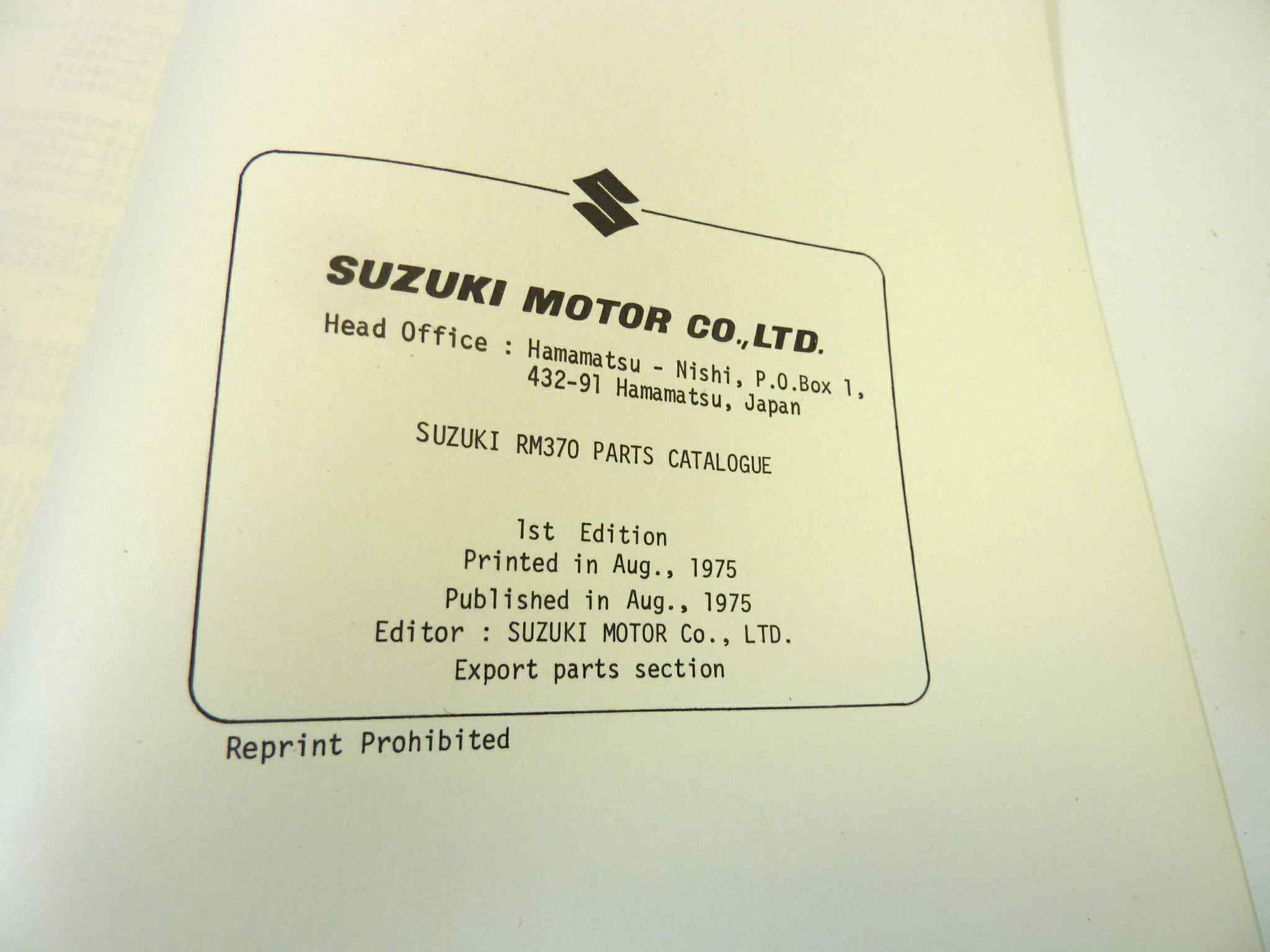 Catalogo parti ricambio Suzuki RM370A ricambi ORIGINALE eng Parts Catalog dim 15 x 21 cm - immagine 5