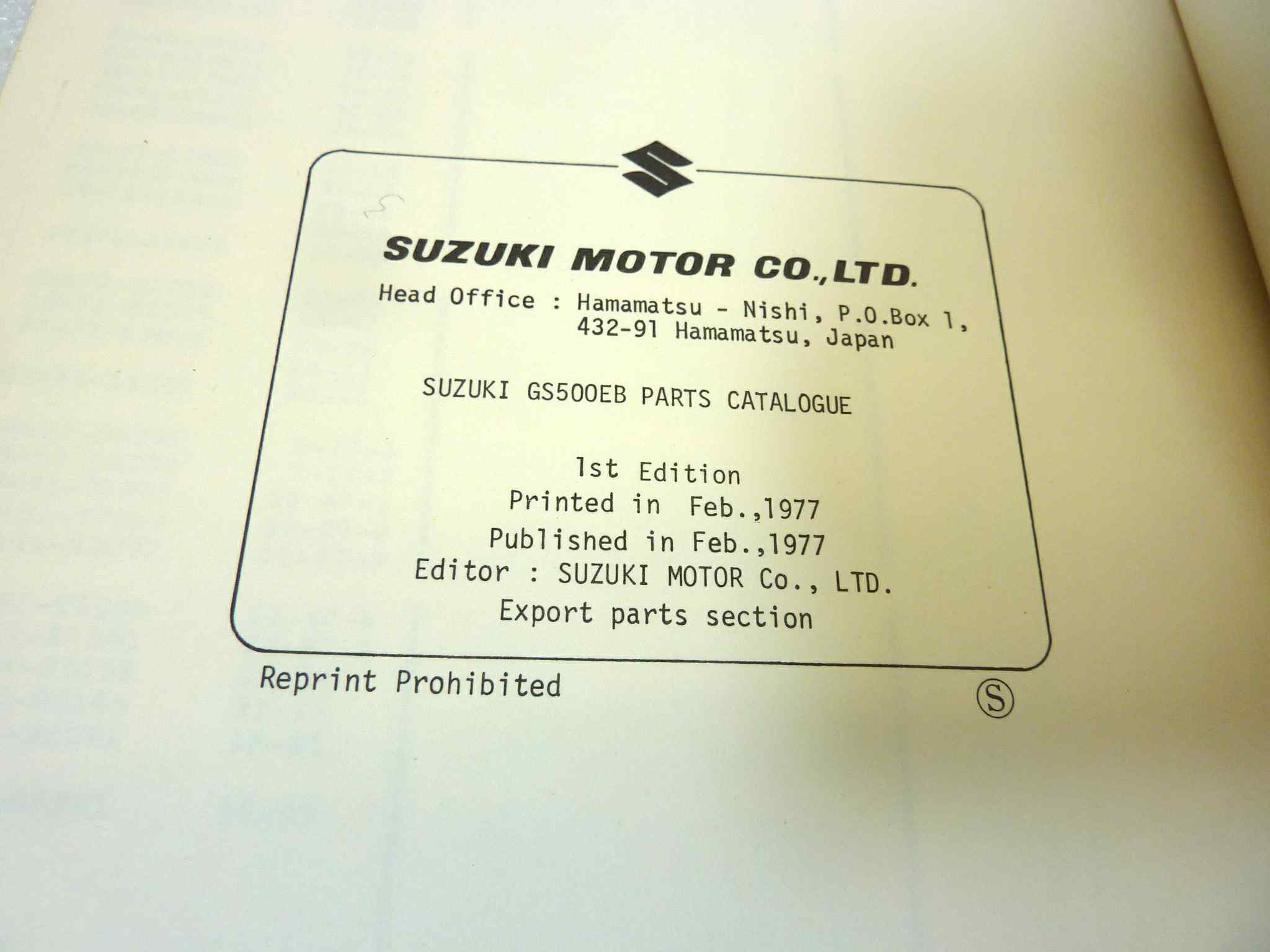 Catalogo parti ricambio Suzuki GS500EB ricambi ORIGINALE eng Parts Catalog dim 15 x 21 cm - immagine 5