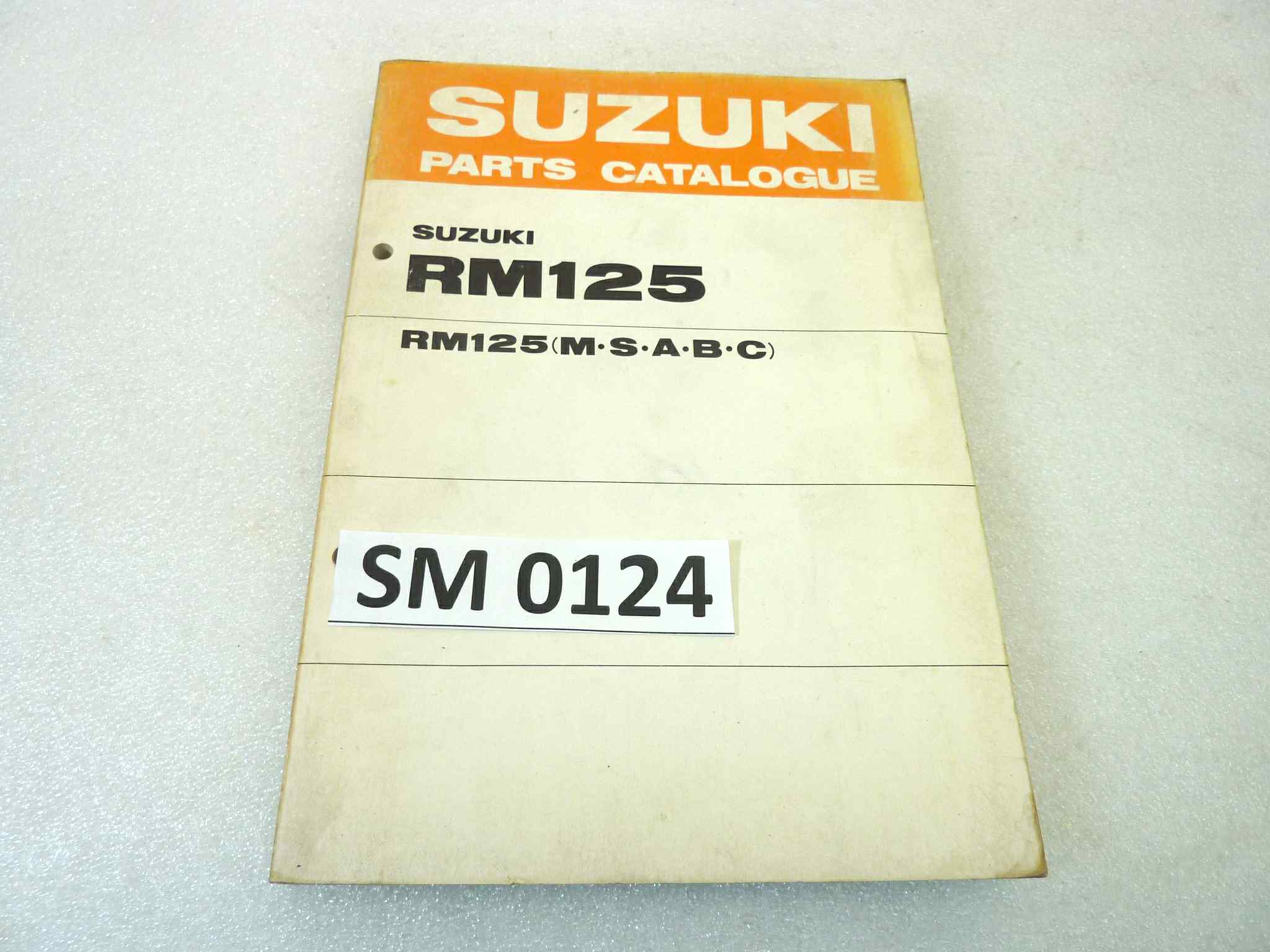 Catalogo parti ricambio Suzuki RM125 M S A B C ricambi ORIGINALE eng Parts Catalog dim 15 x 21 cm