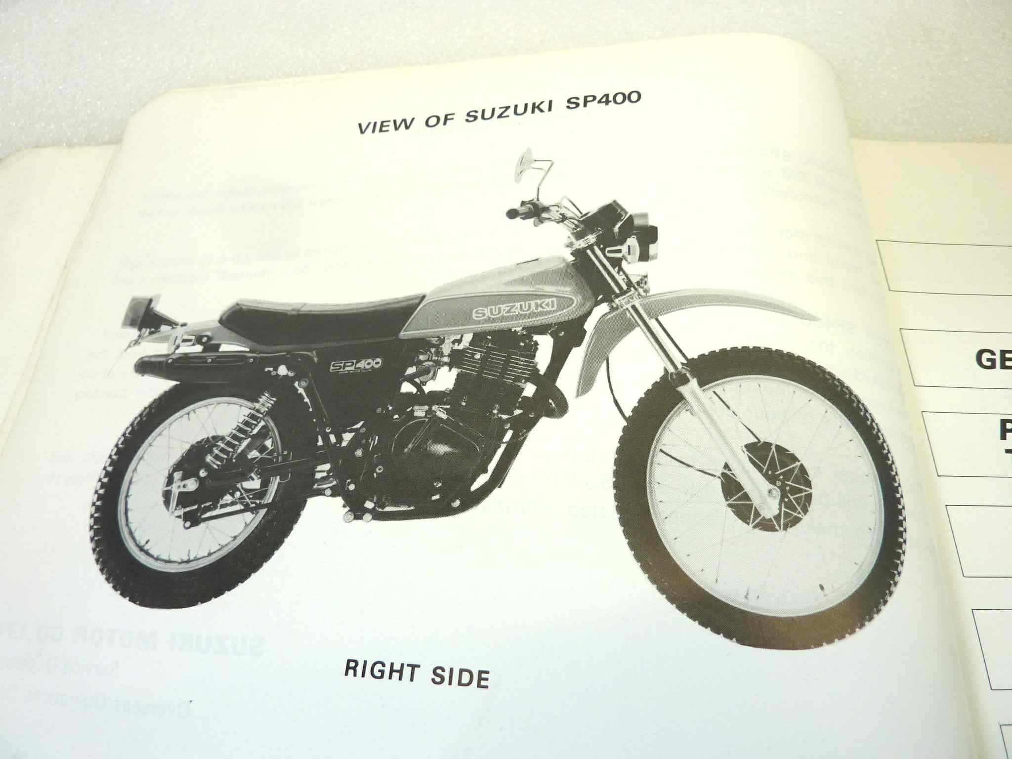 Manuale officina Suzuki SP400 Shop Manual ORIGINALE eng - service Manual WORKSHOP riparazione dim 28 x 21,5 cm - immagine 5