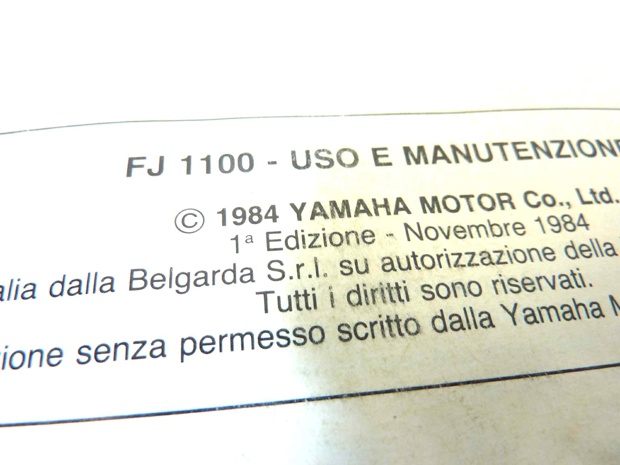 Libretto uso e manutenzione Yamaha FJ1100 manuale utente ORIGINALE ita dim 13 x 18 cm - immagine 6