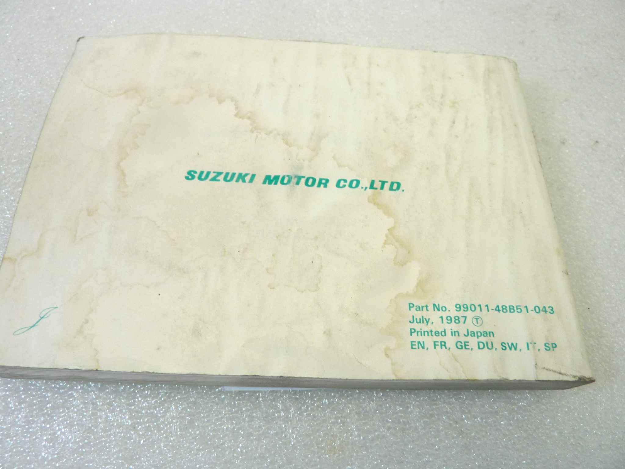 Libretto uso e manutenzione Suzuki GSX1100F manuale utente ORIGINALE ita eng fra ger esp dim 10 x 15 cm - immagine 2