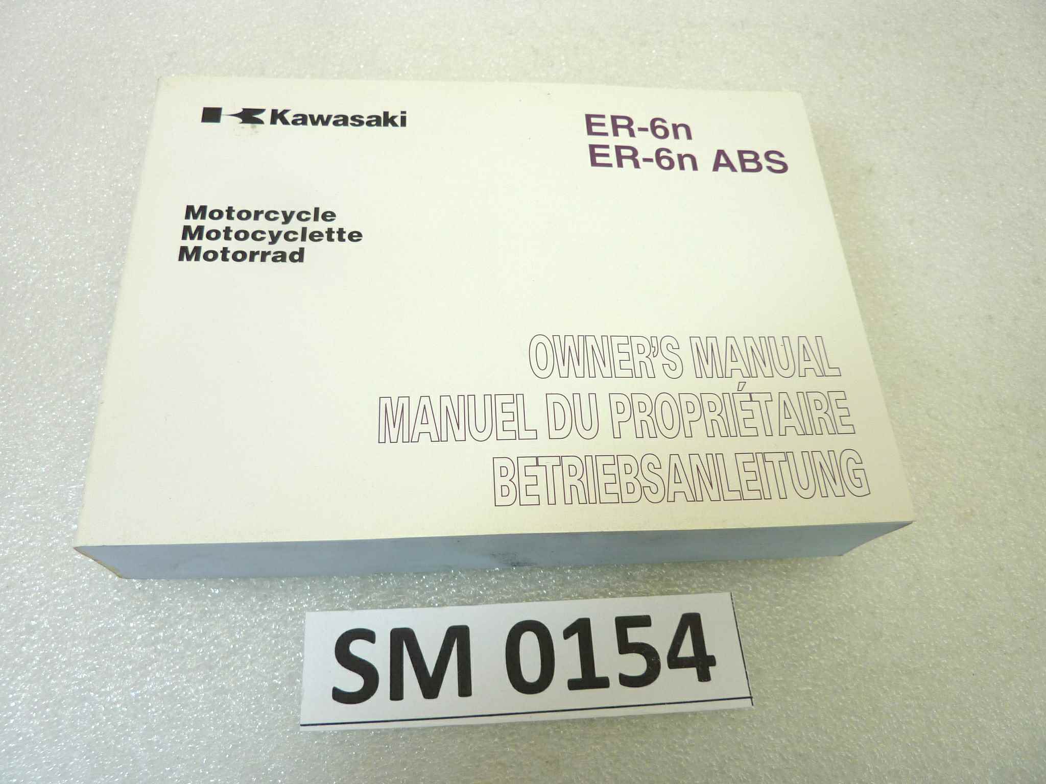Libretto uso e manutenzione Kawasaki ER 6 n ABS manuale utente ORIGINALE eng fra ger dim 10 x 14,5 cm