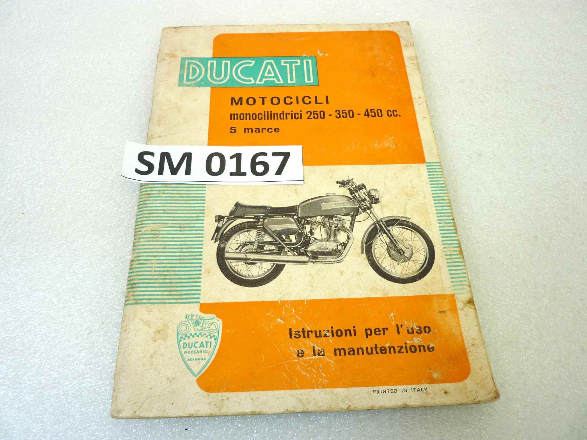 Libretto uso e manutenzione Ducati Monocilindrici 250 350 450 5V manuale utente ORIGINALE ita dim 21 x 15 cm