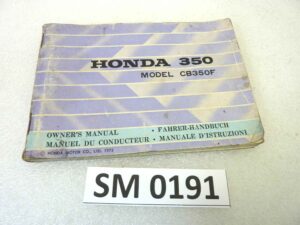 Libretto uso e manutenzione Honda CB350F manuale utente ORIGINALE ita fra ger eng dim 10,5 x 15 cm